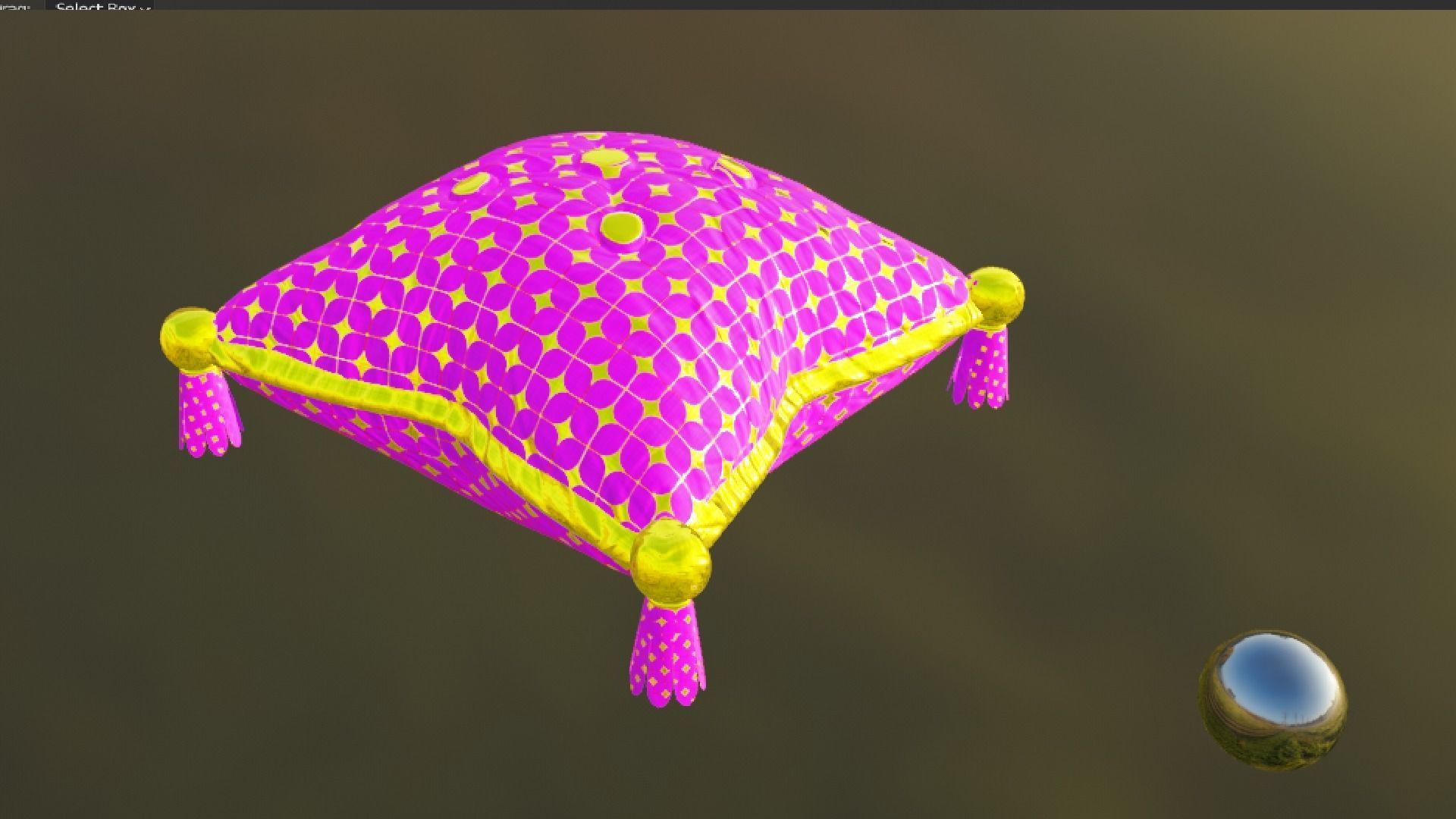 Royal Pillow Set Low-poly 3D model_9