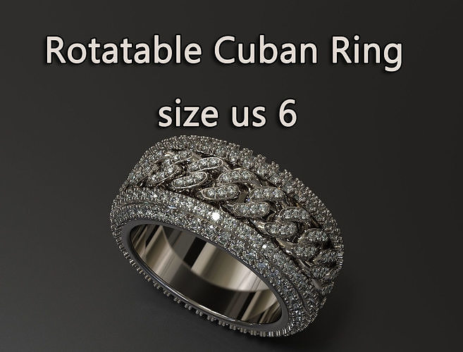 Bold Rotatable Cuban Chain Ring  Size 6 US 3D print model