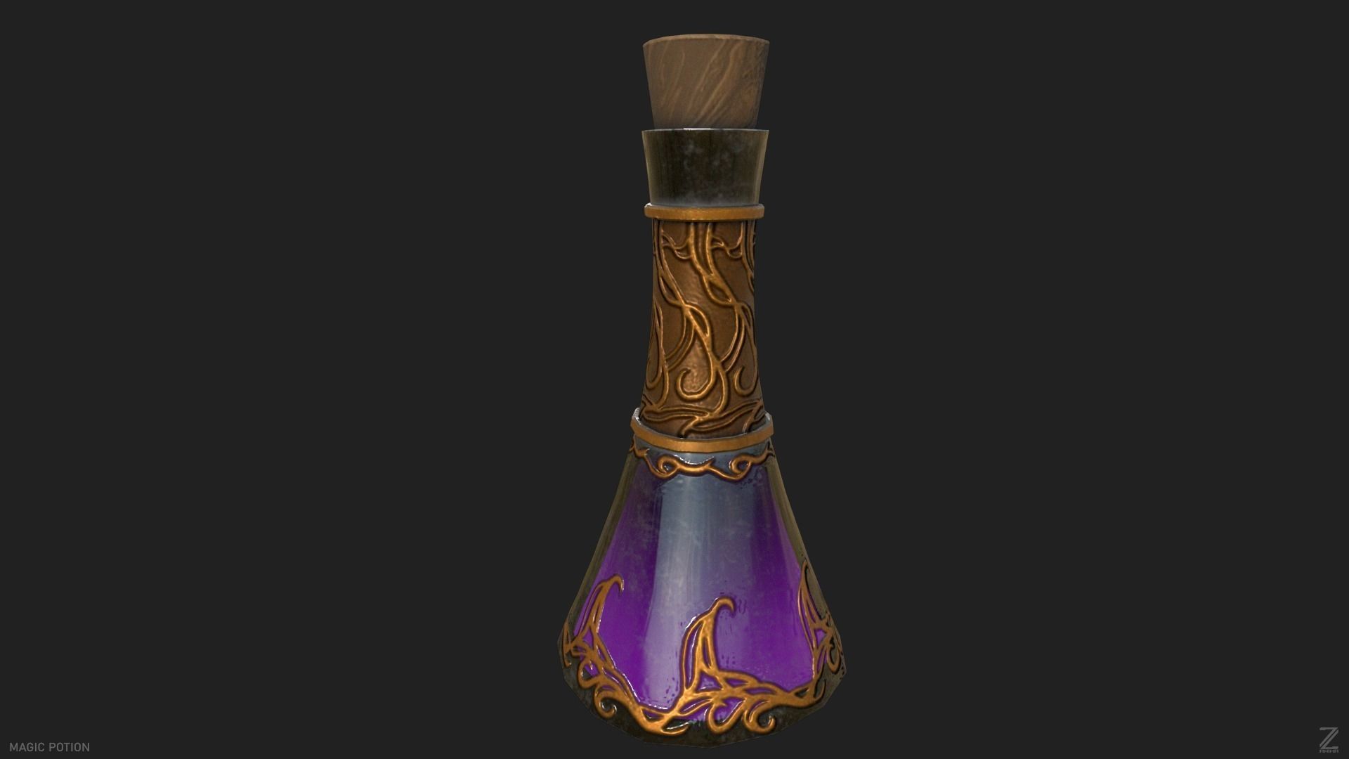 Magic potion Low-poly 3D model_5
