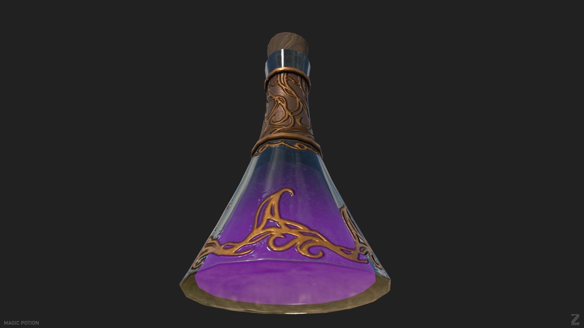 Magic potion Low-poly 3D model_7