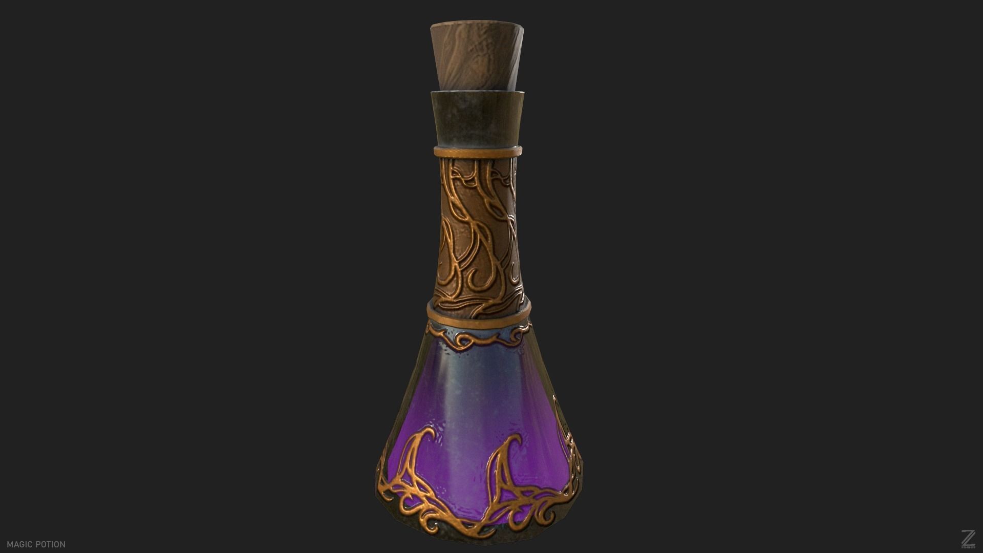 Magic potion Low-poly 3D model_3