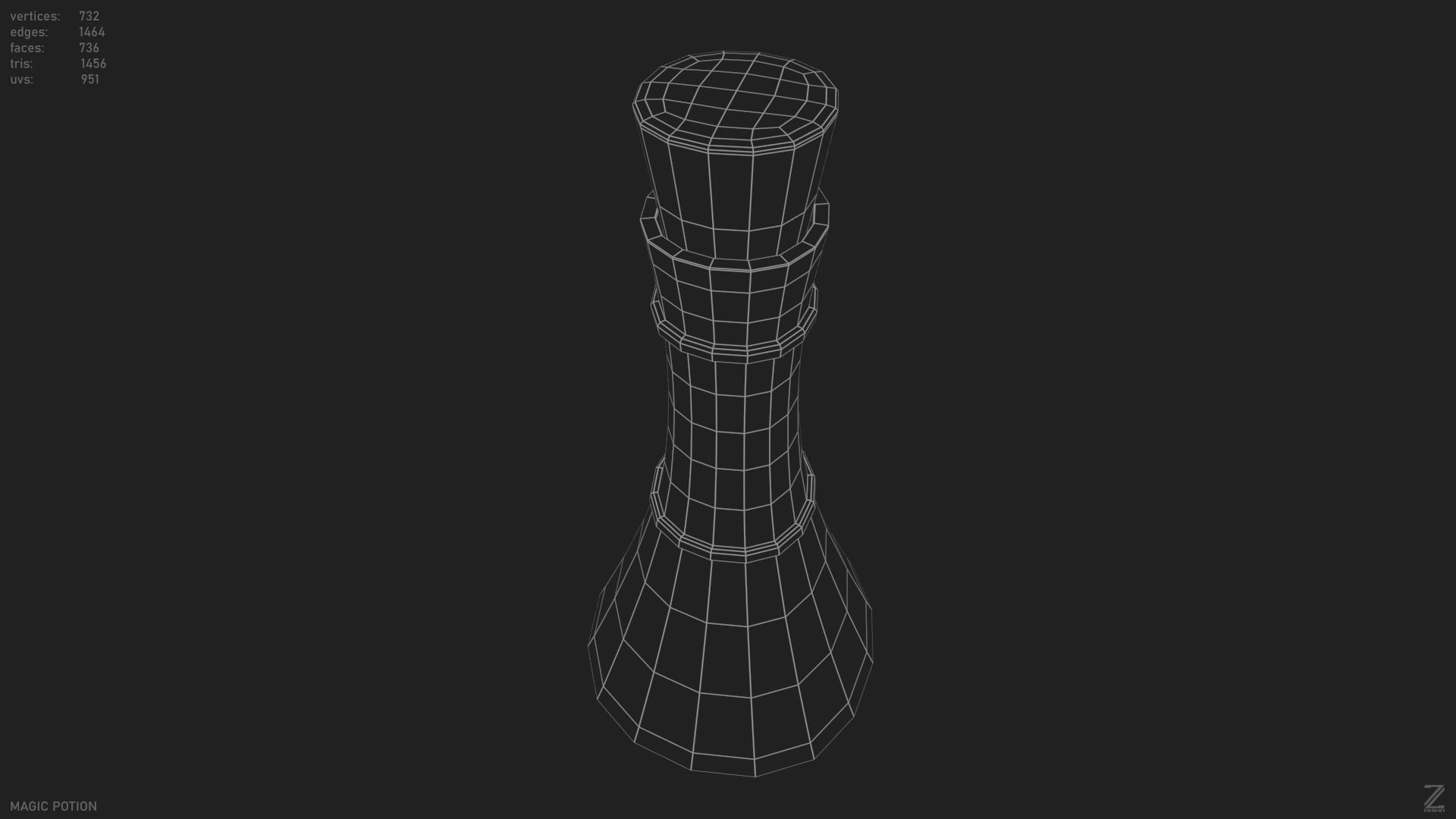 Magic potion Low-poly 3D model_10