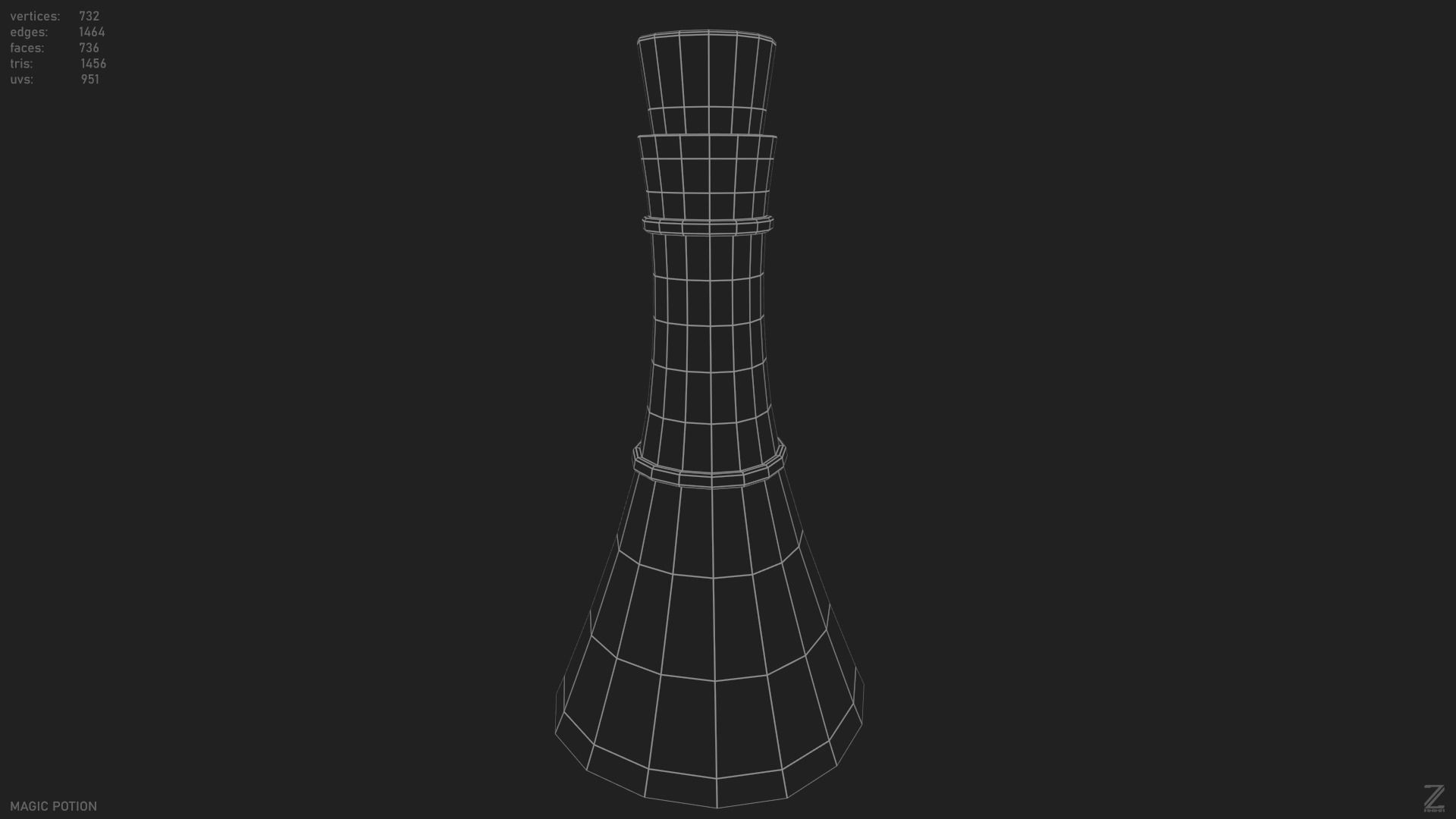 Magic potion Low-poly 3D model_9