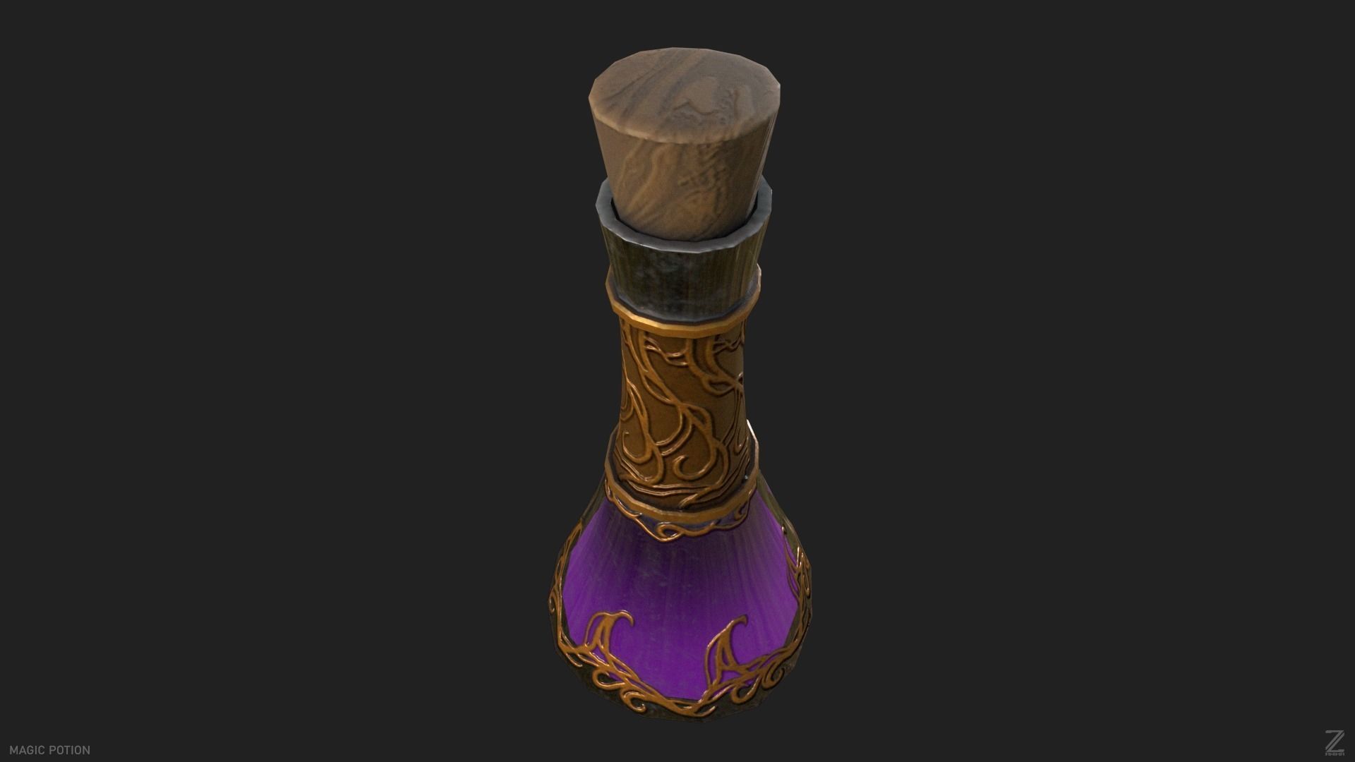 Magic potion Low-poly 3D model_4