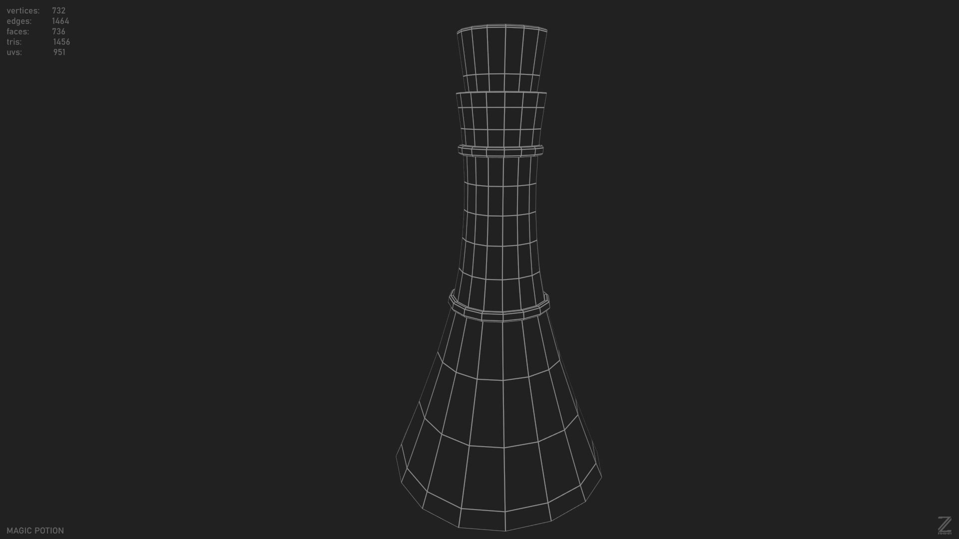 Magic potion Low-poly 3D model_11