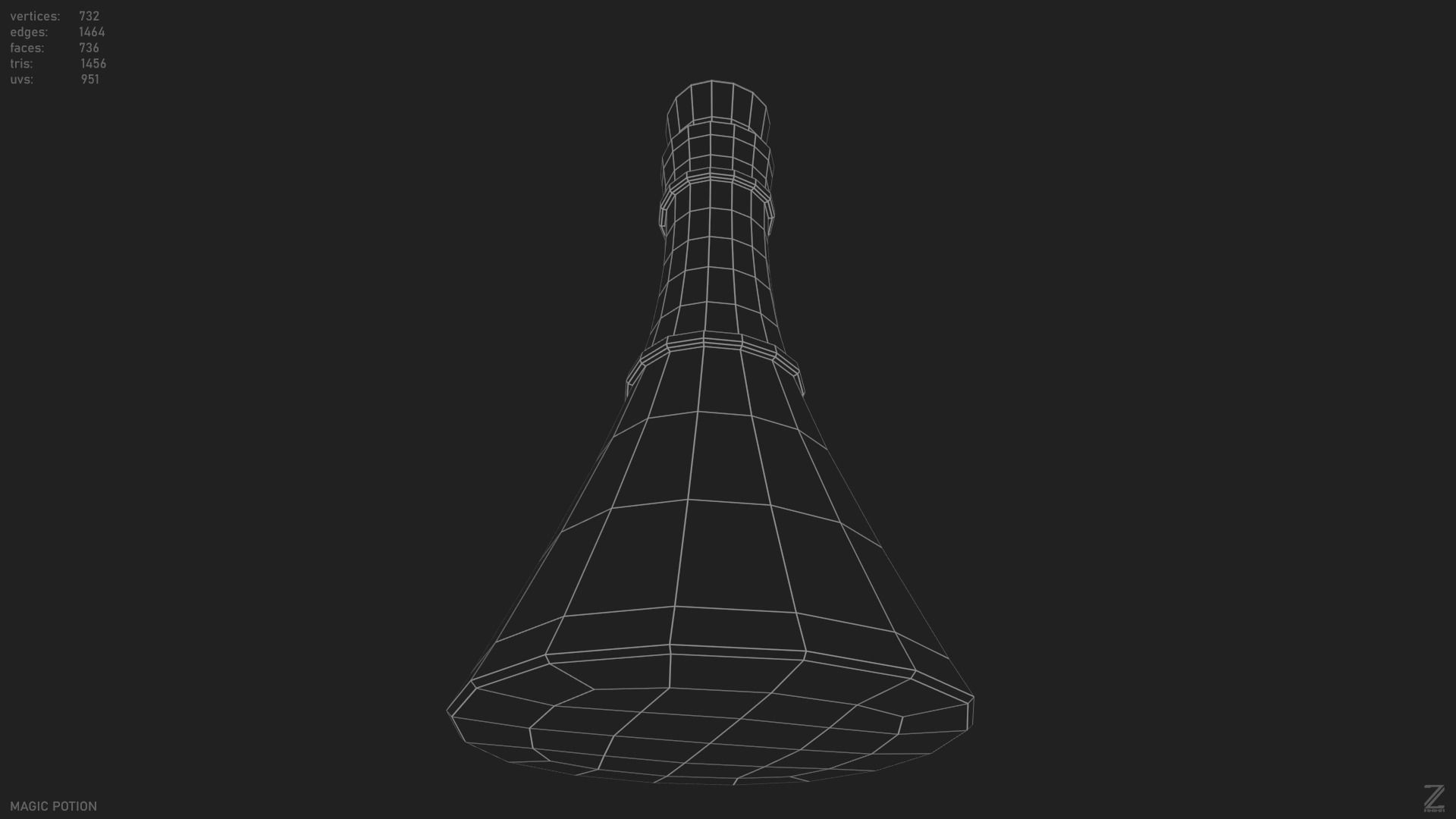 Magic potion Low-poly 3D model_13