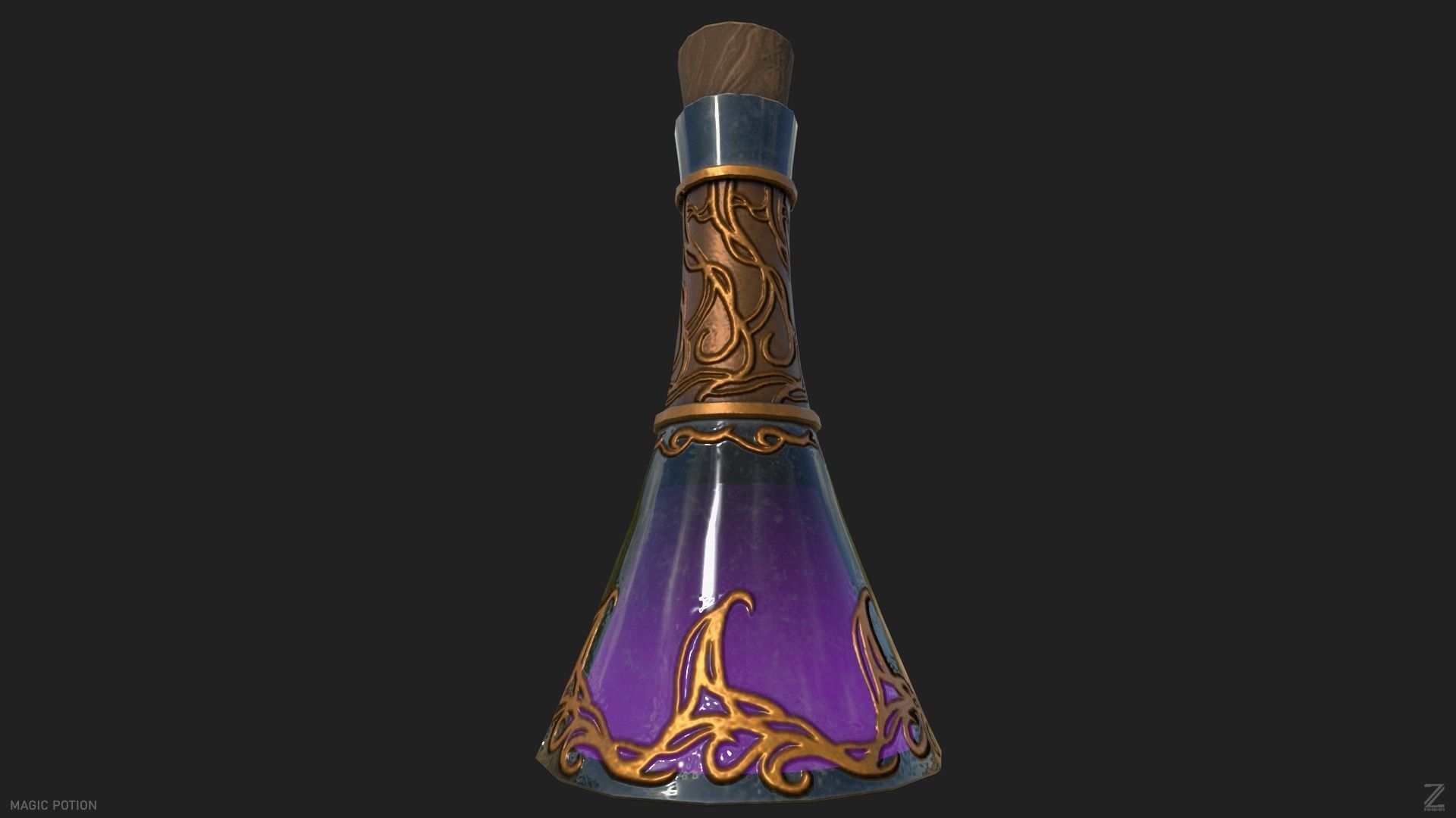 Magic potion Low-poly 3D model_8