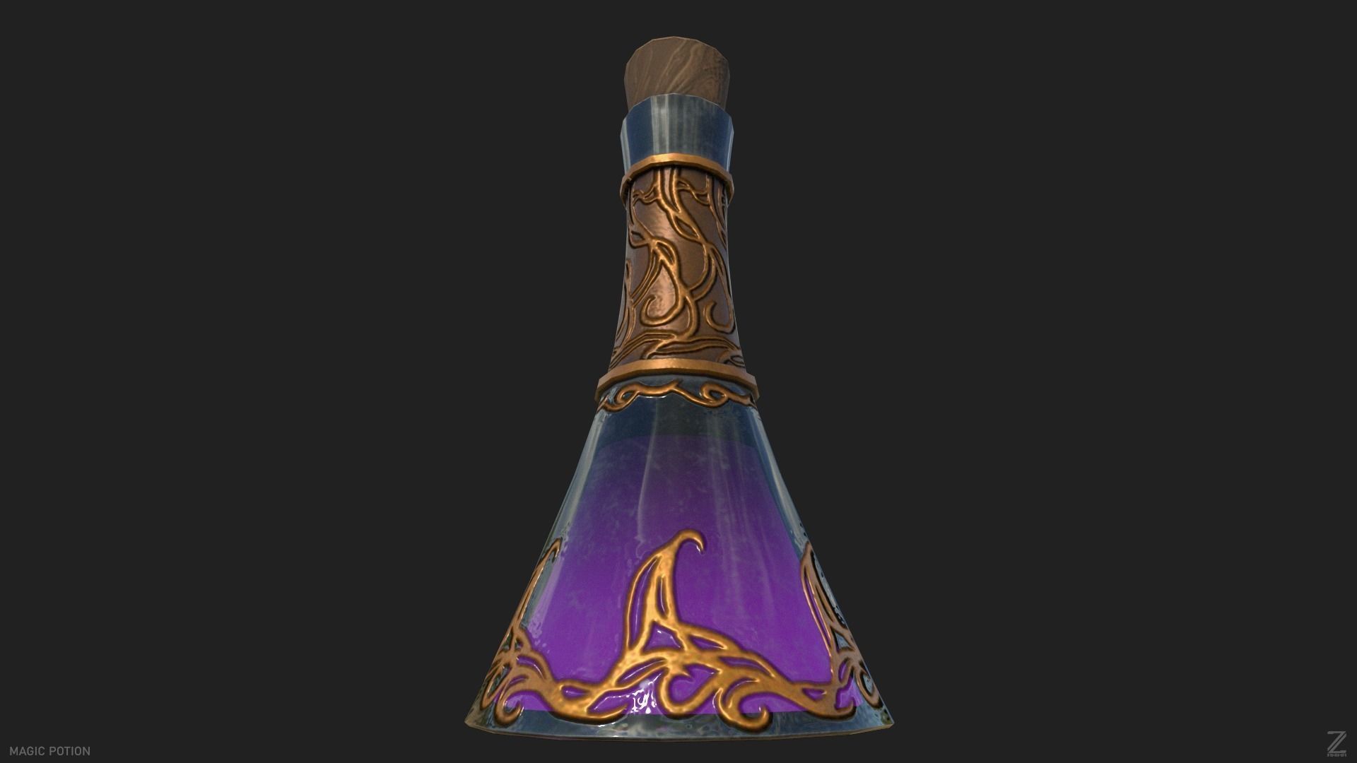 Magic potion Low-poly 3D model_6