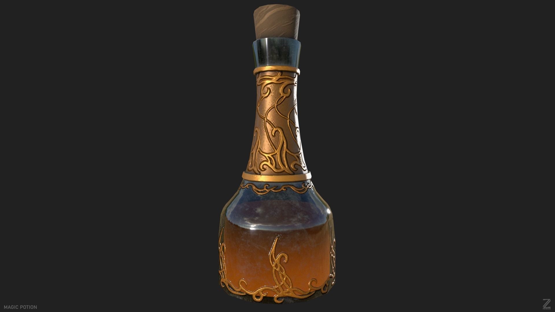 Magic potion Low-poly 3D model_8
