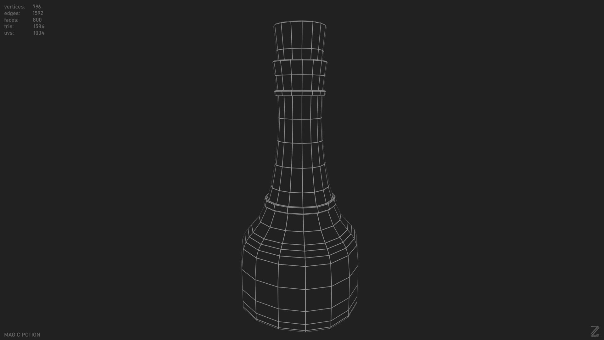 Magic potion Low-poly 3D model_9