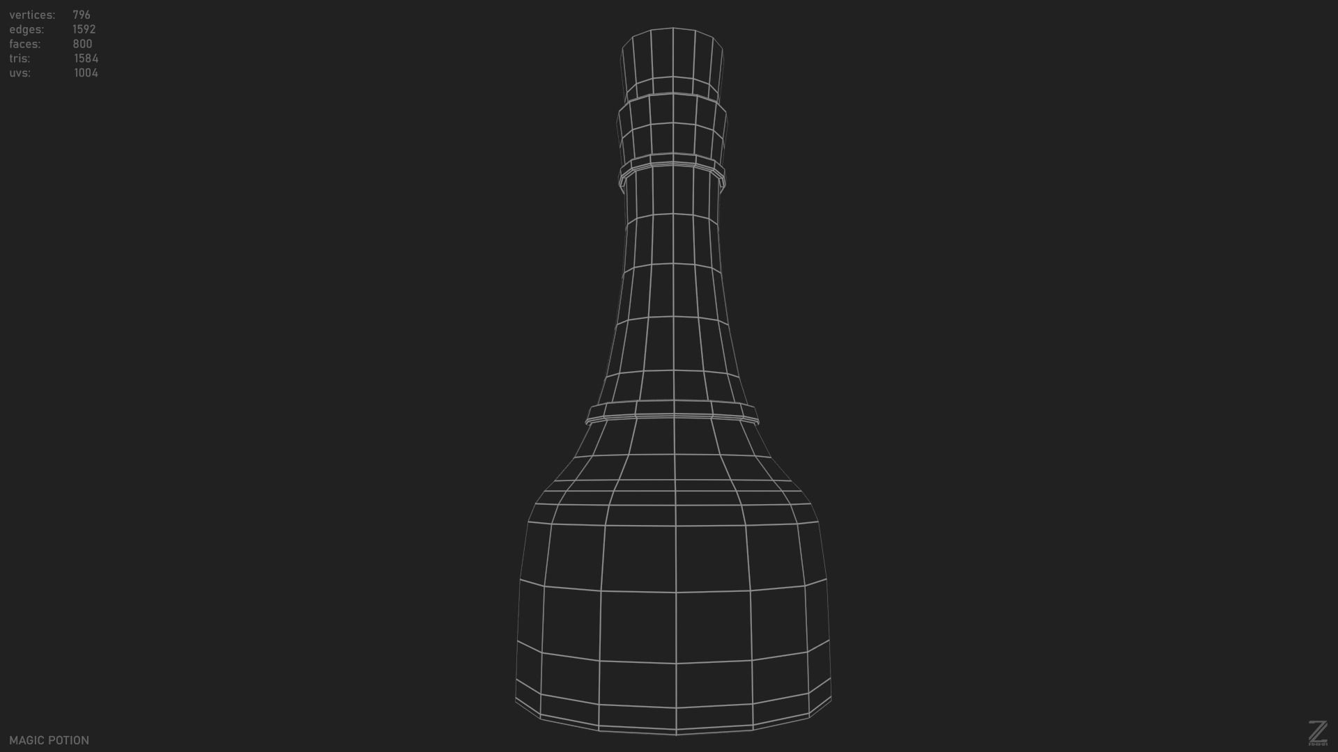 Magic potion Low-poly 3D model_2