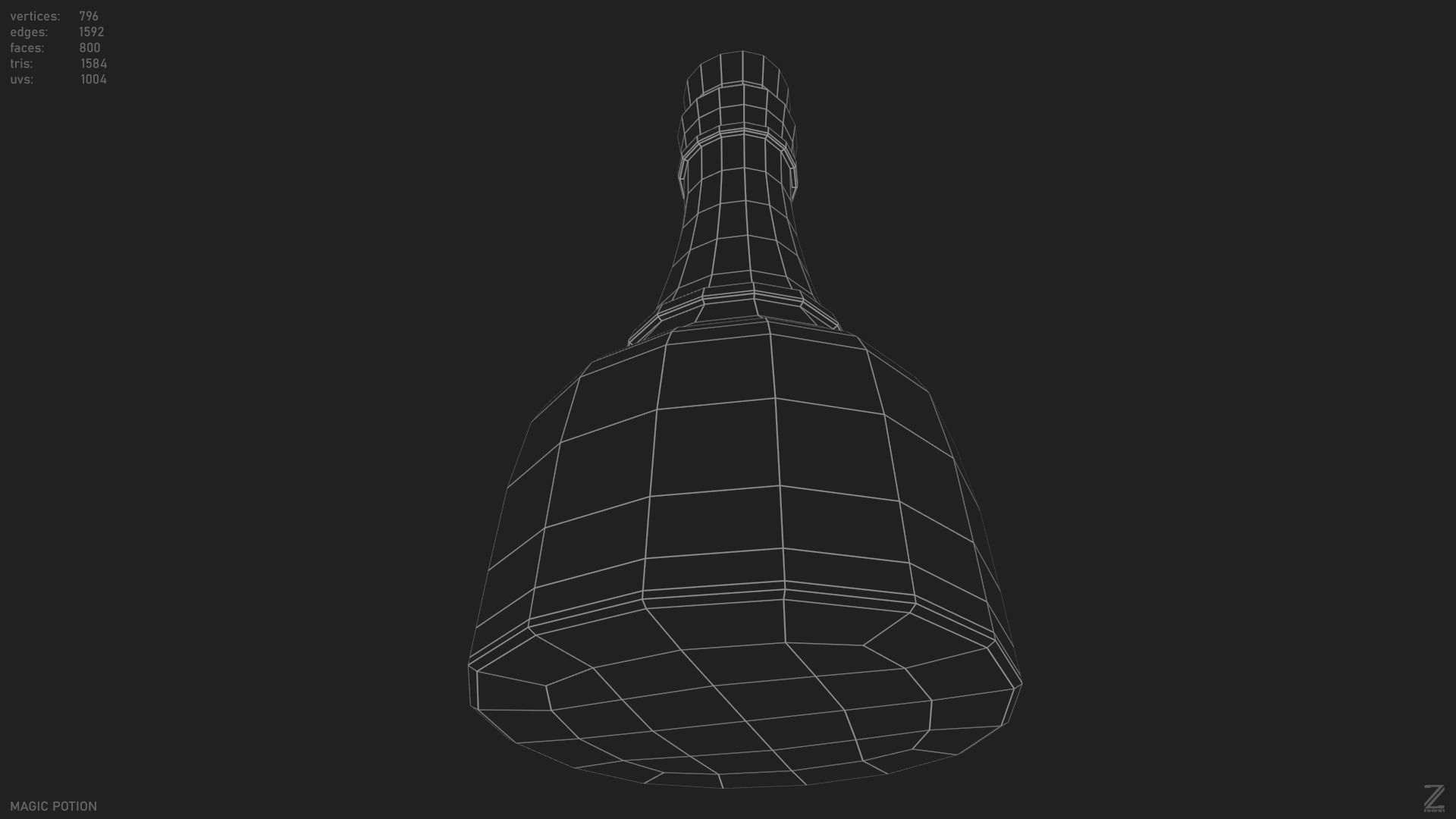 Magic potion Low-poly 3D model_13