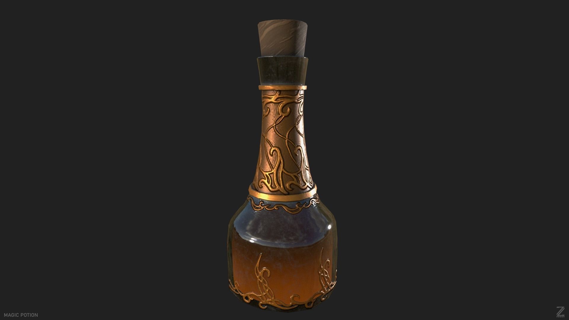 Magic potion Low-poly 3D model_3