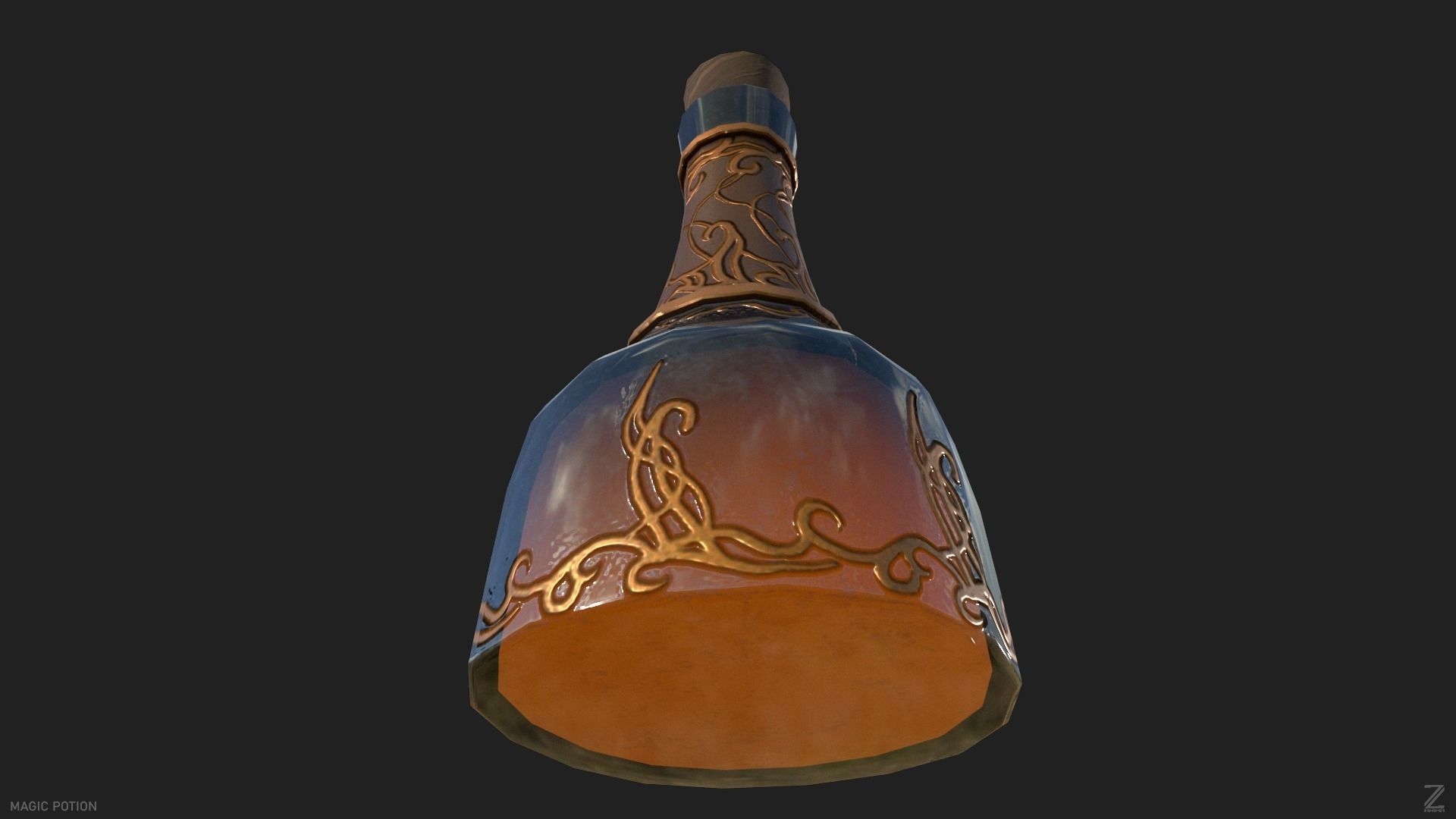Magic potion Low-poly 3D model_7