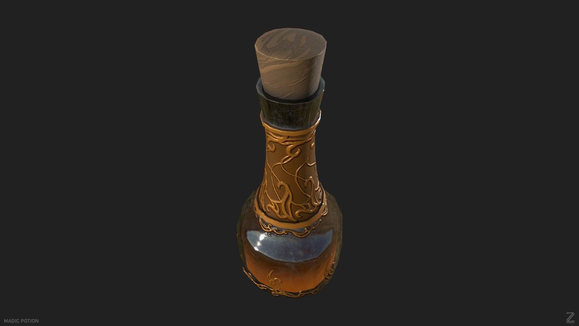 Magic potion Low-poly 3D model_4