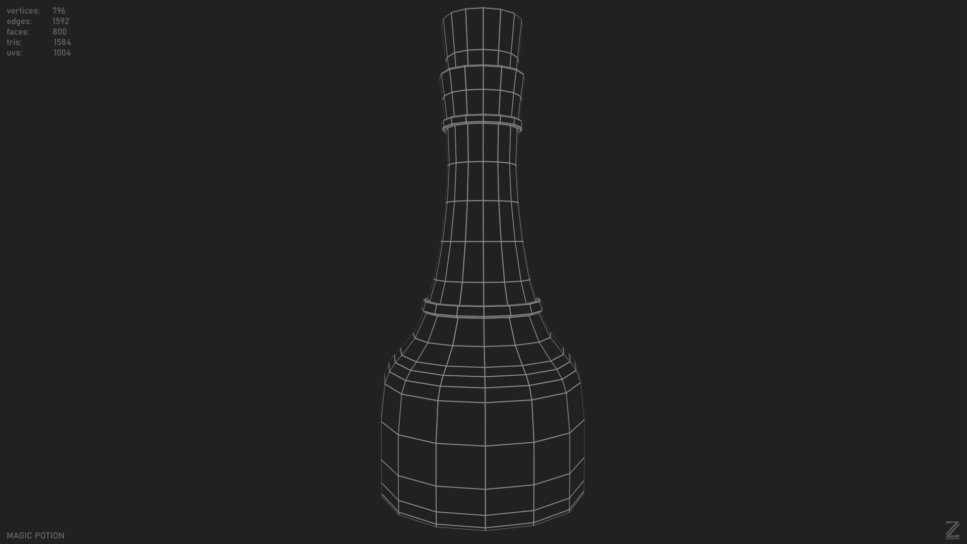 Magic potion Low-poly 3D model_14