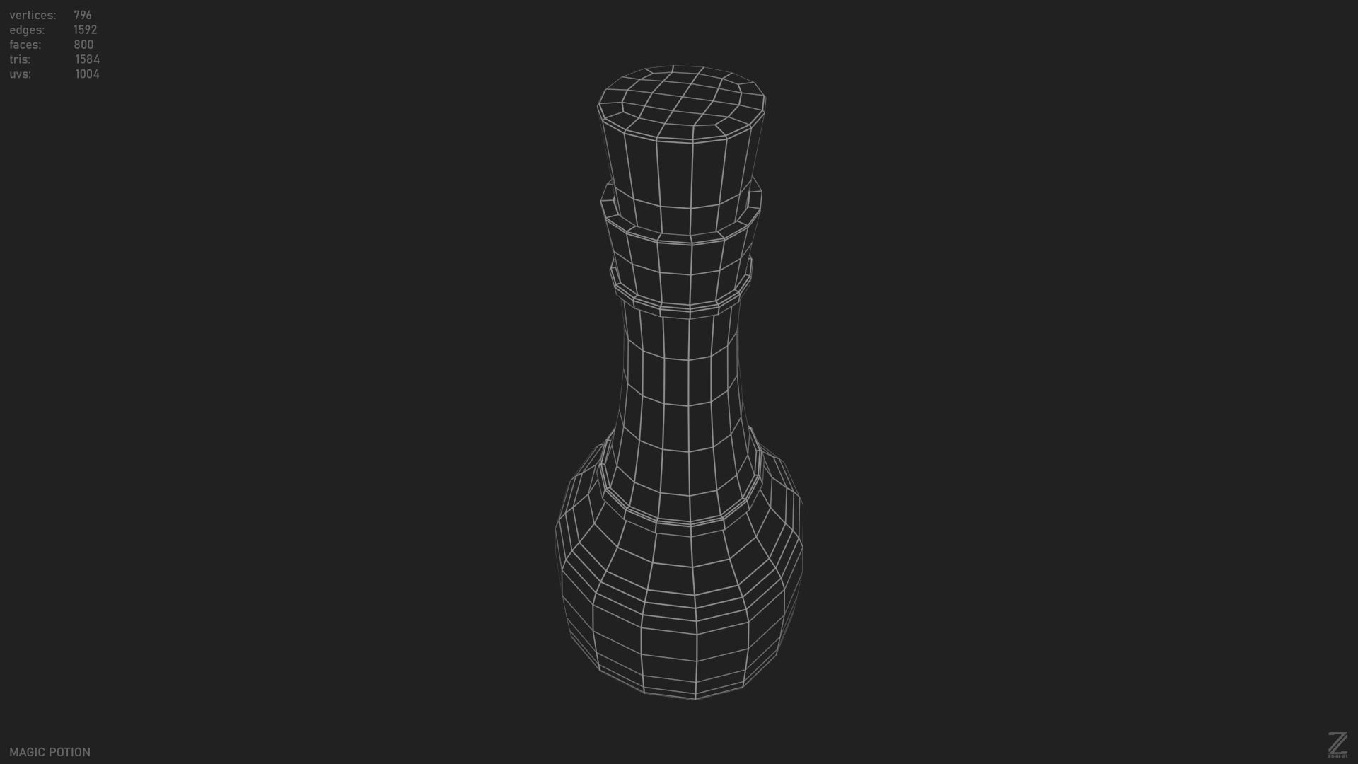 Magic potion Low-poly 3D model_10