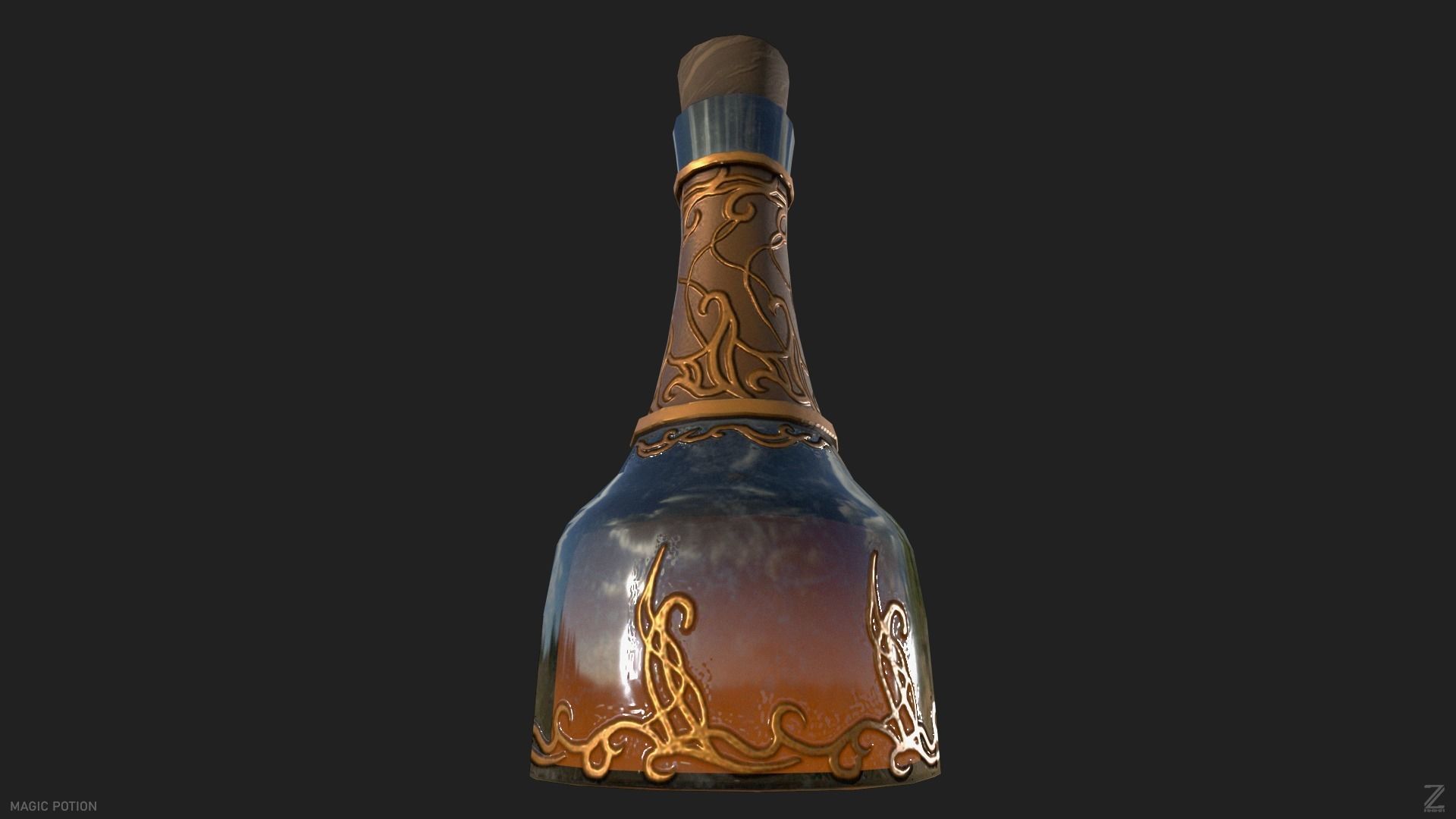 Magic potion Low-poly 3D model_6