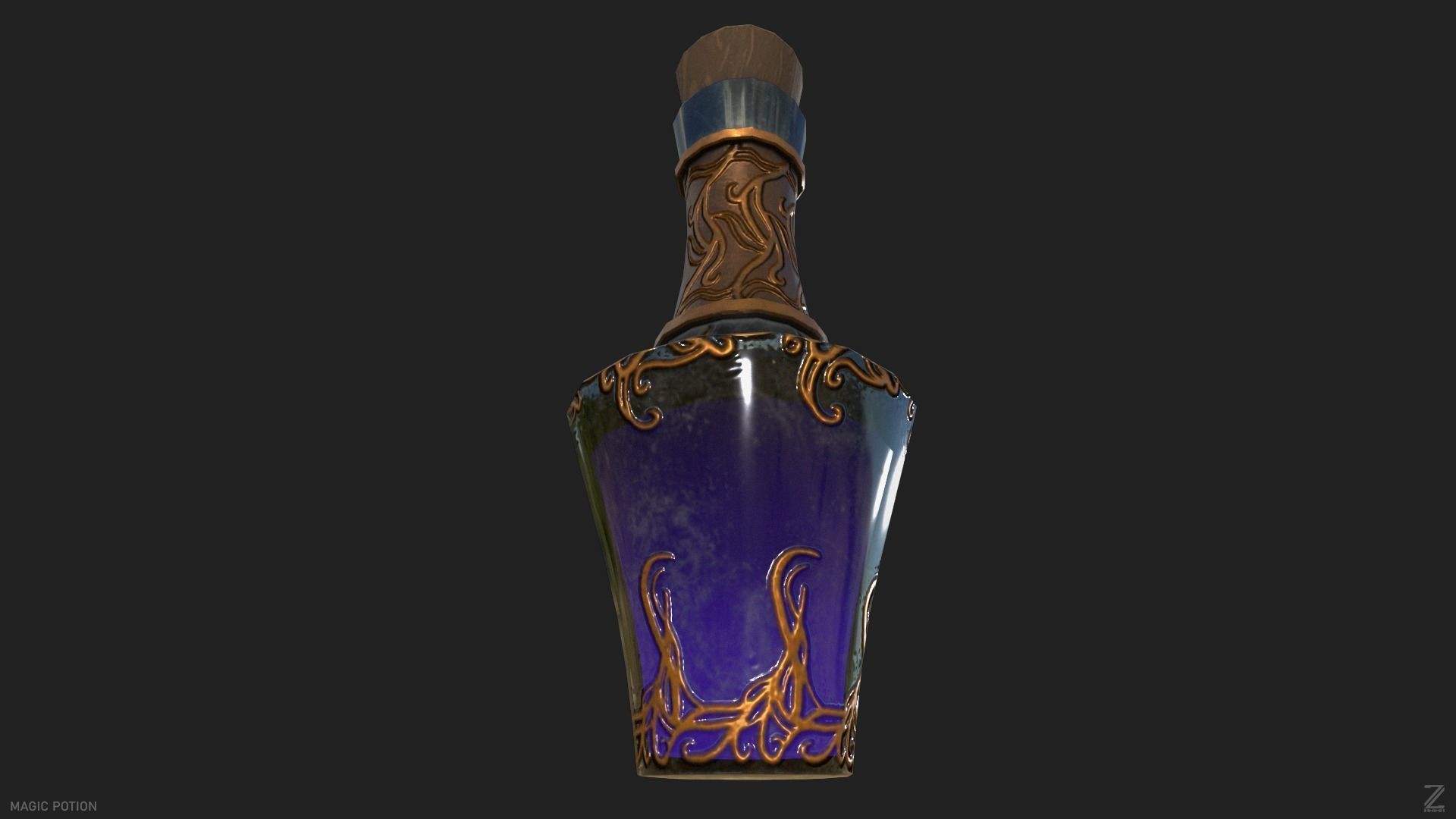 Magic potion Low-poly 3D model_5