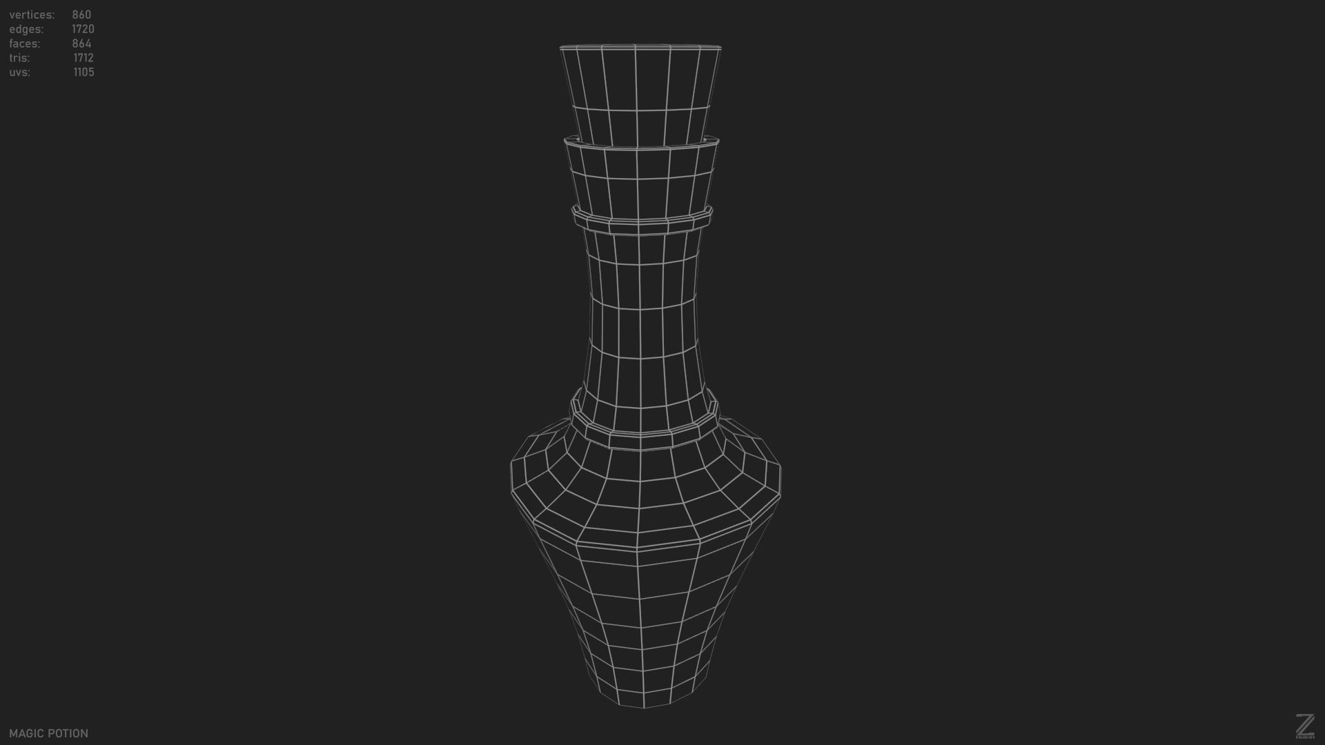 Magic potion Low-poly 3D model_13