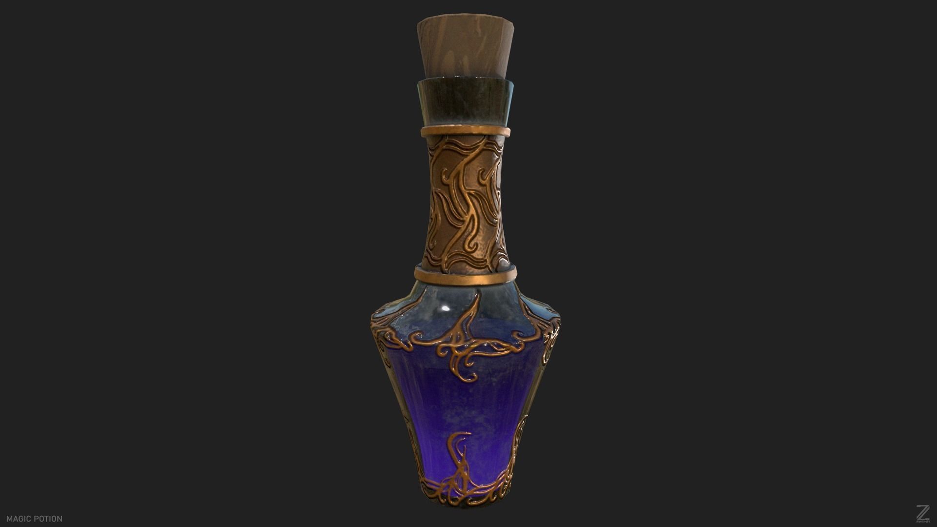 Magic potion Low-poly 3D model_8