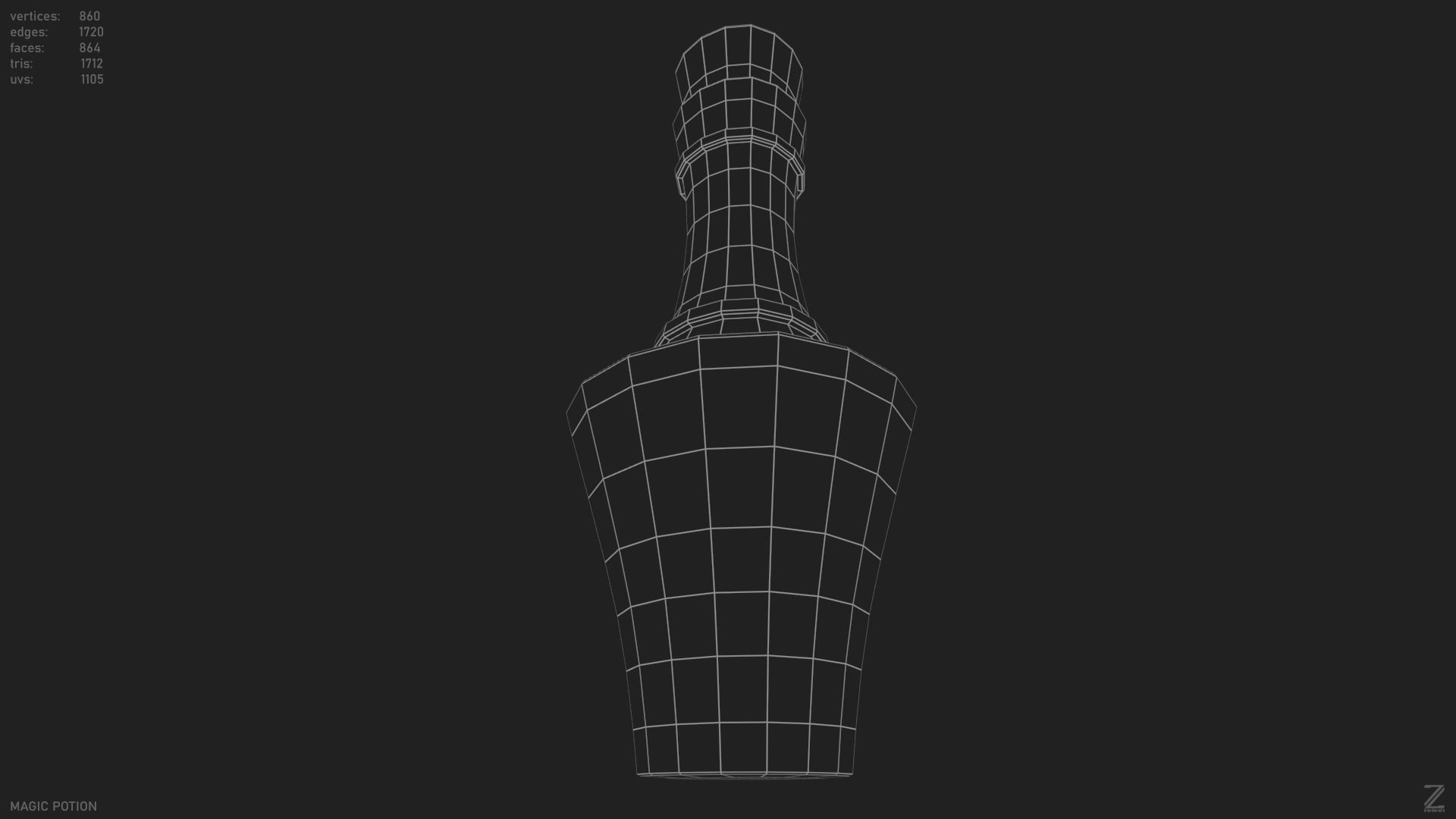 Magic potion Low-poly 3D model_11