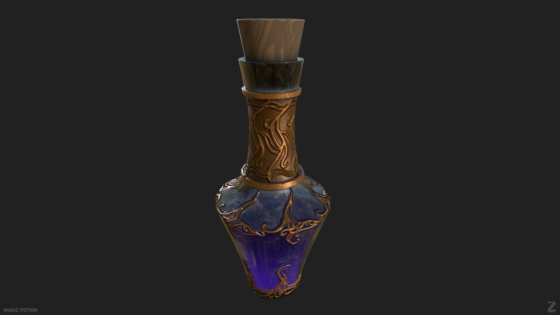 Magic potion Low-poly 3D model_7