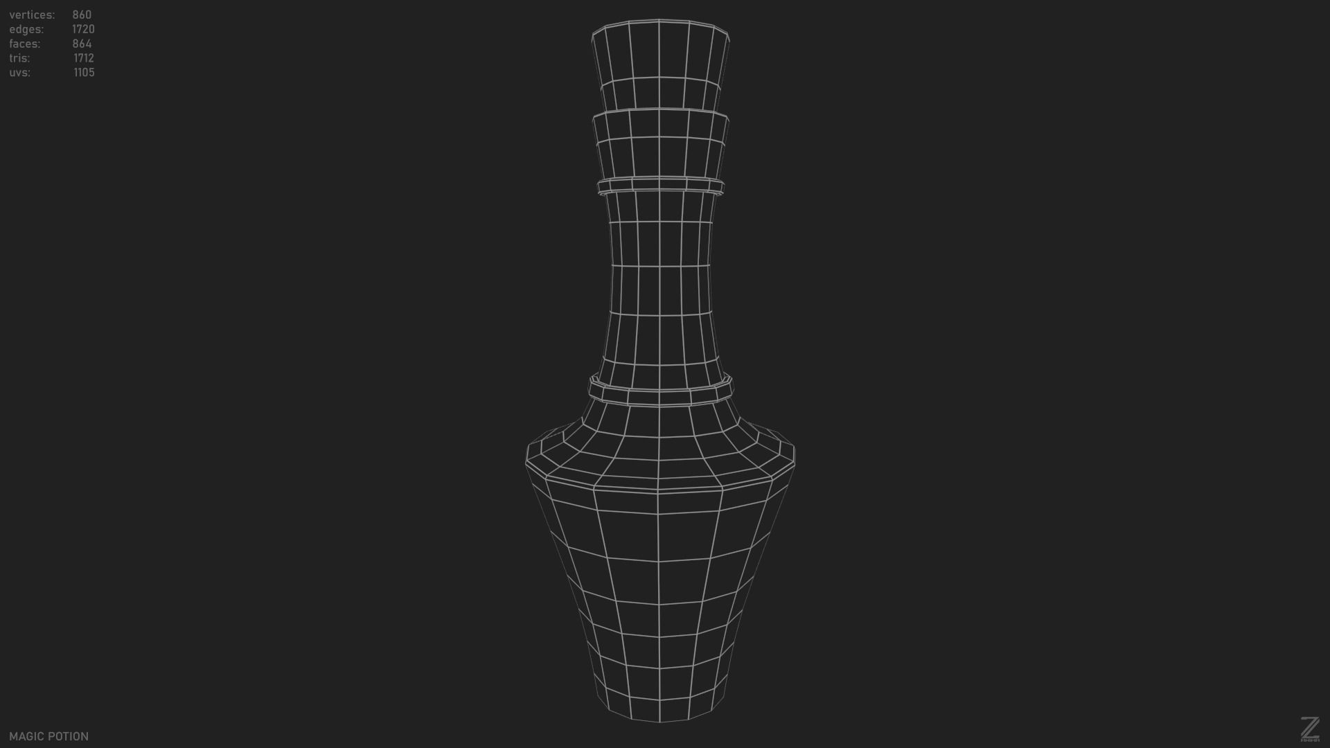 Magic potion Low-poly 3D model_14
