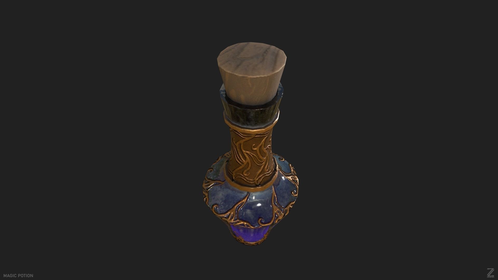 Magic potion Low-poly 3D model_4