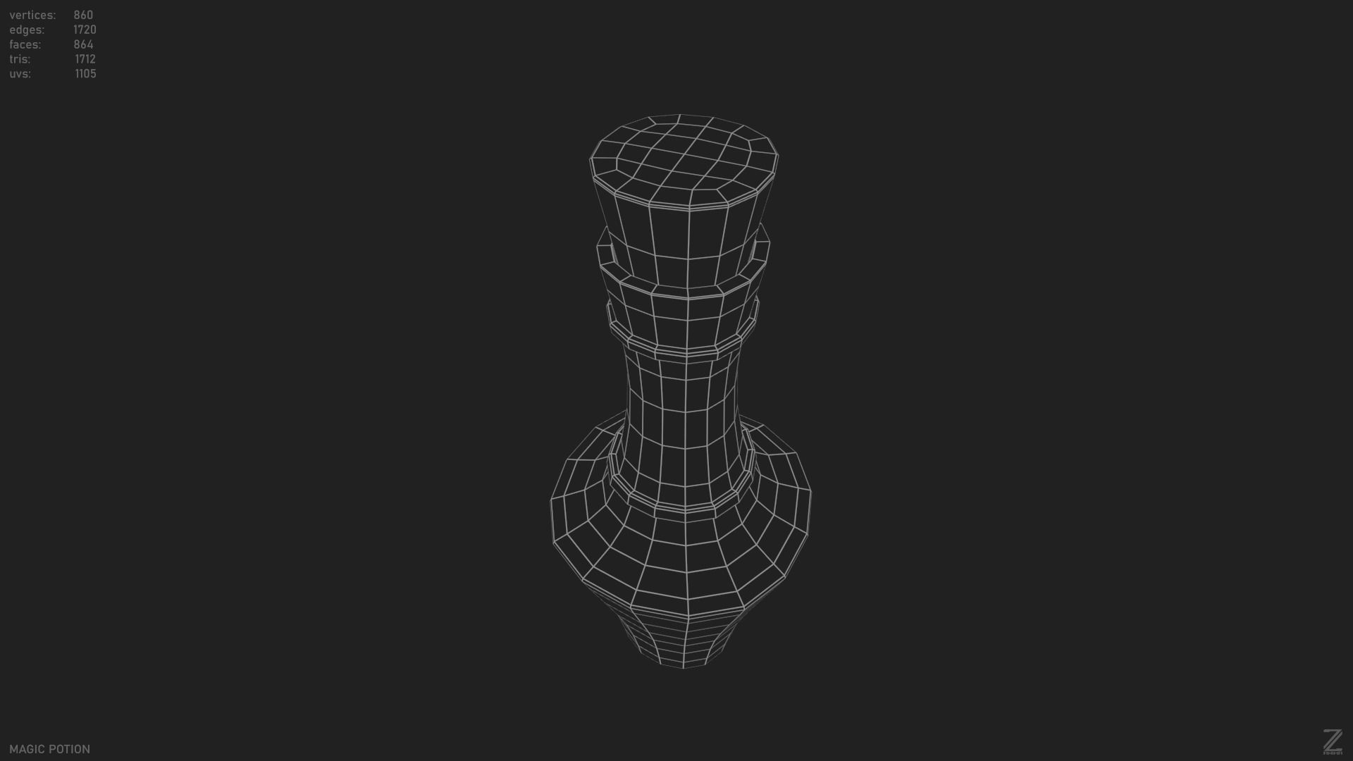 Magic potion Low-poly 3D model_10