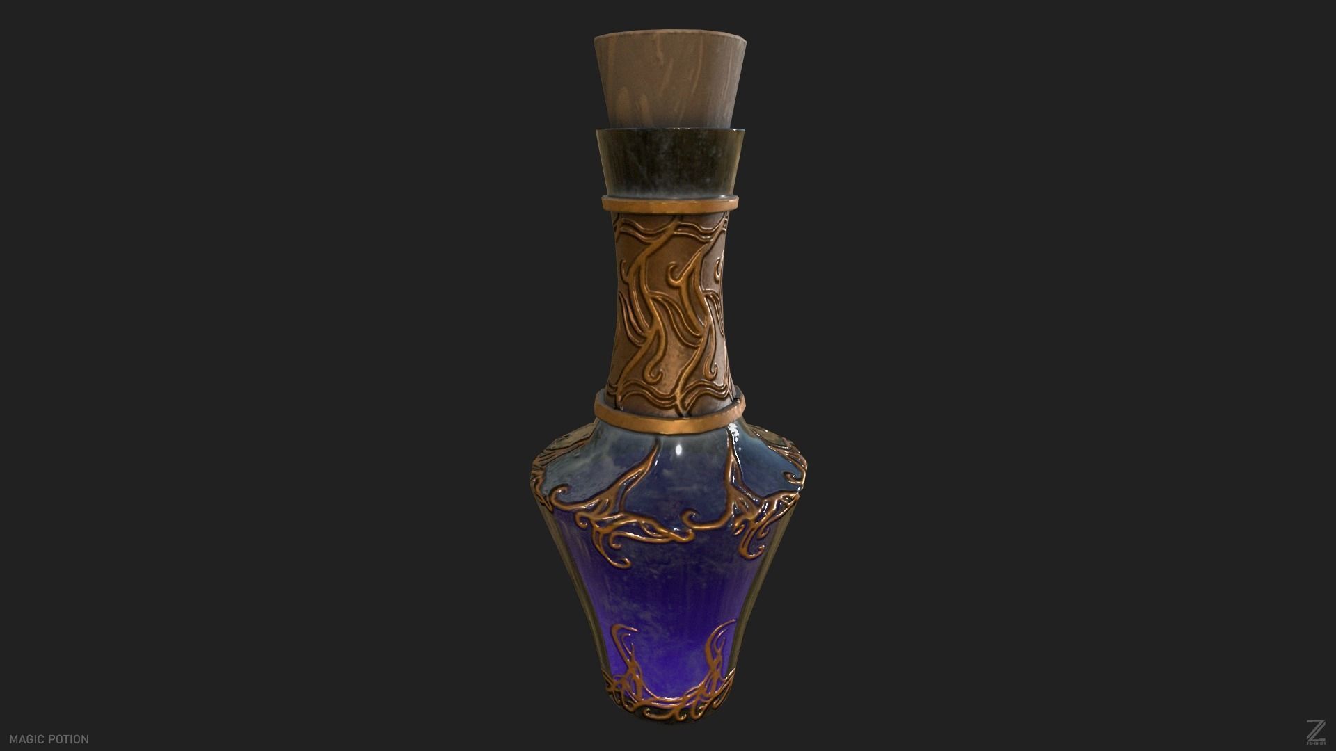 Magic potion Low-poly 3D model_3