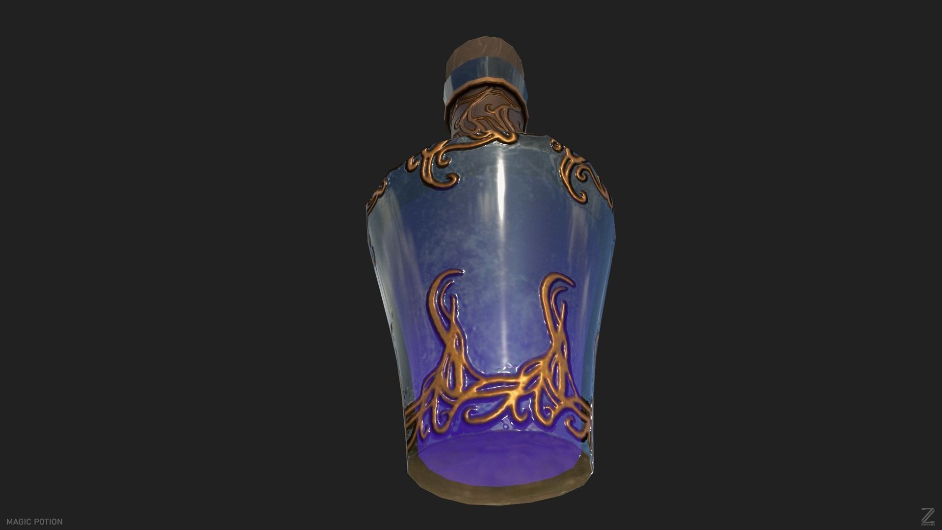 Magic potion Low-poly 3D model_6
