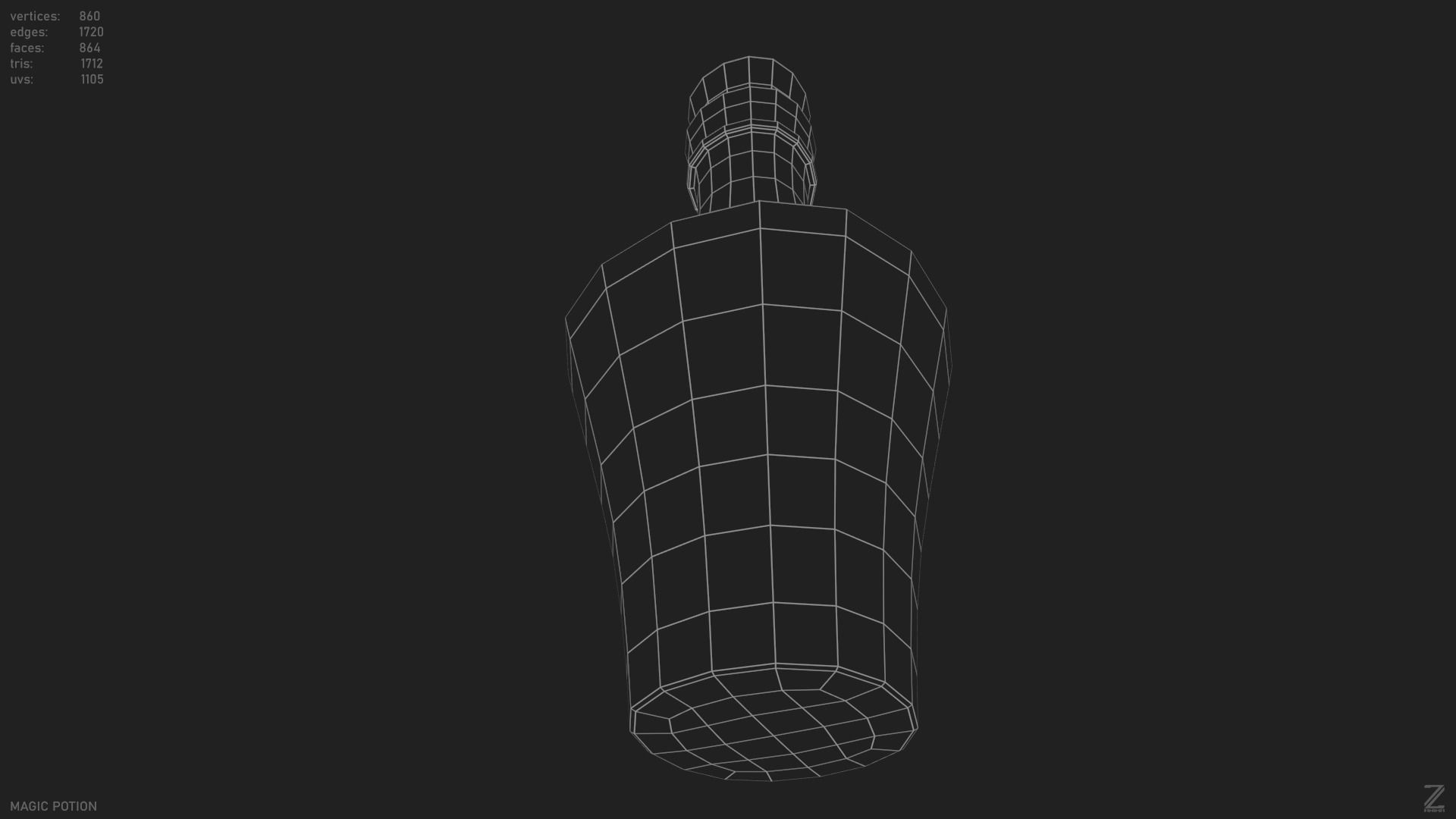 Magic potion Low-poly 3D model_12