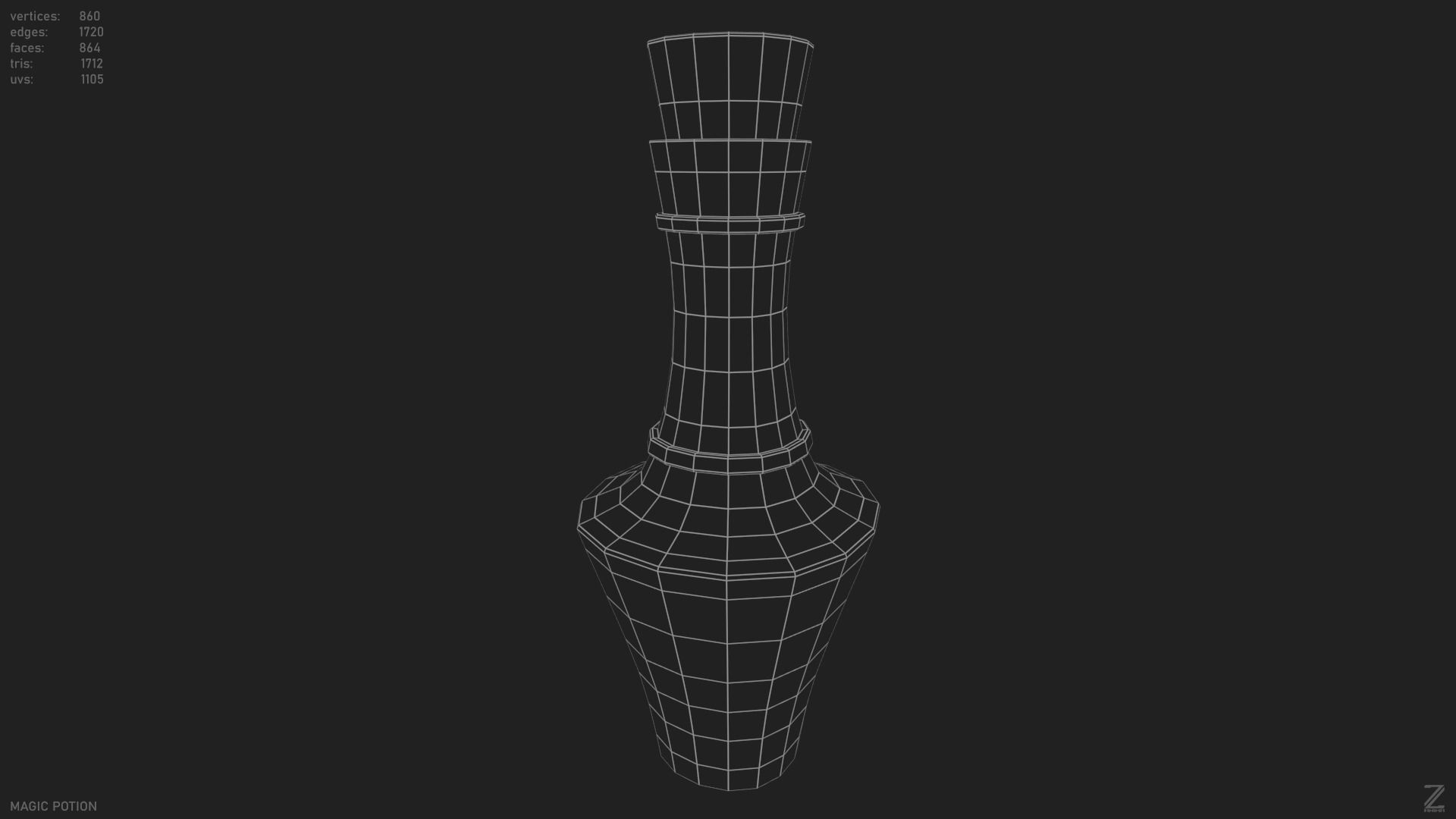 Magic potion Low-poly 3D model_9