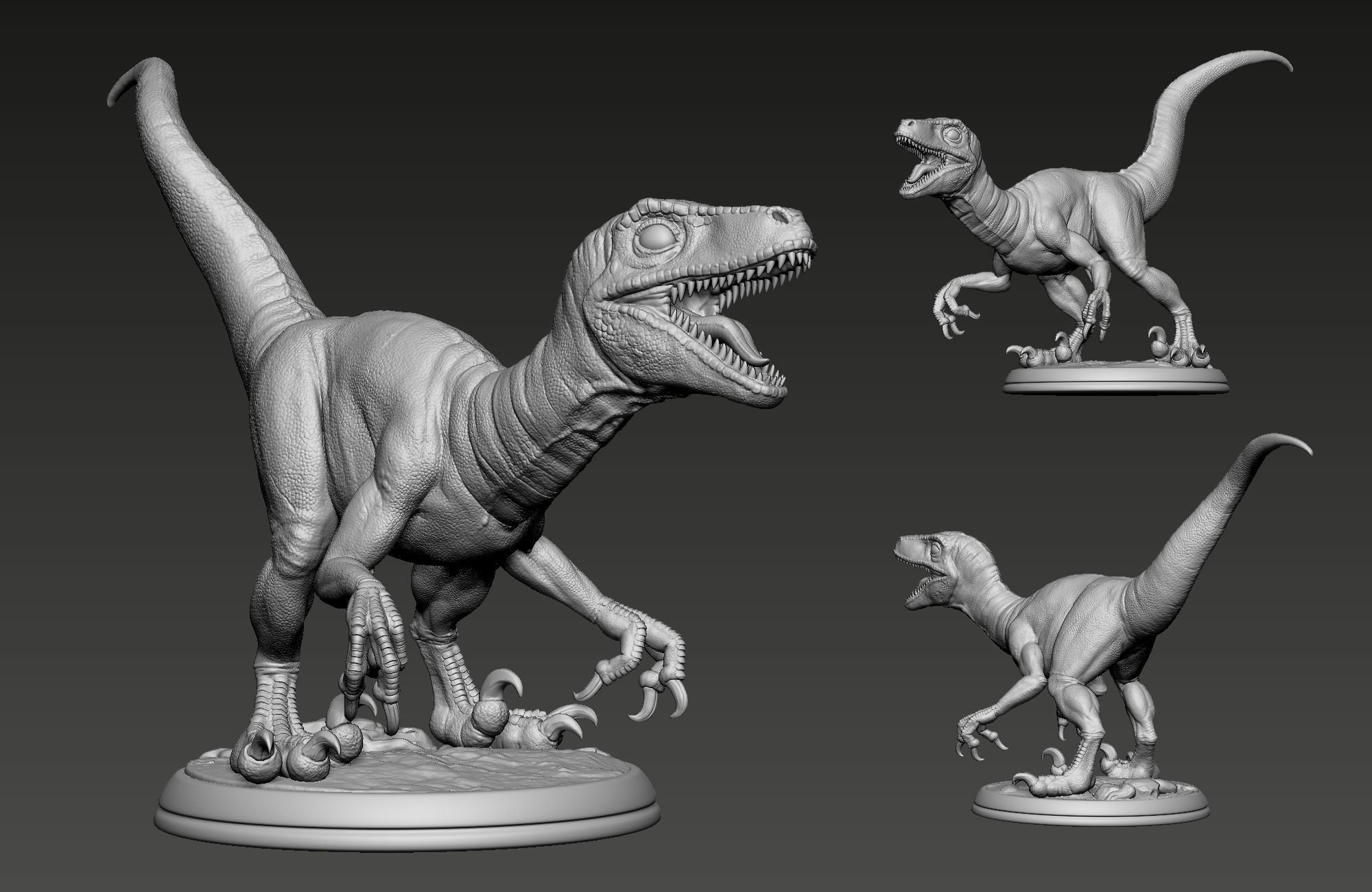 Raptor Dinosaur 3D model 3D printable | CGTrader