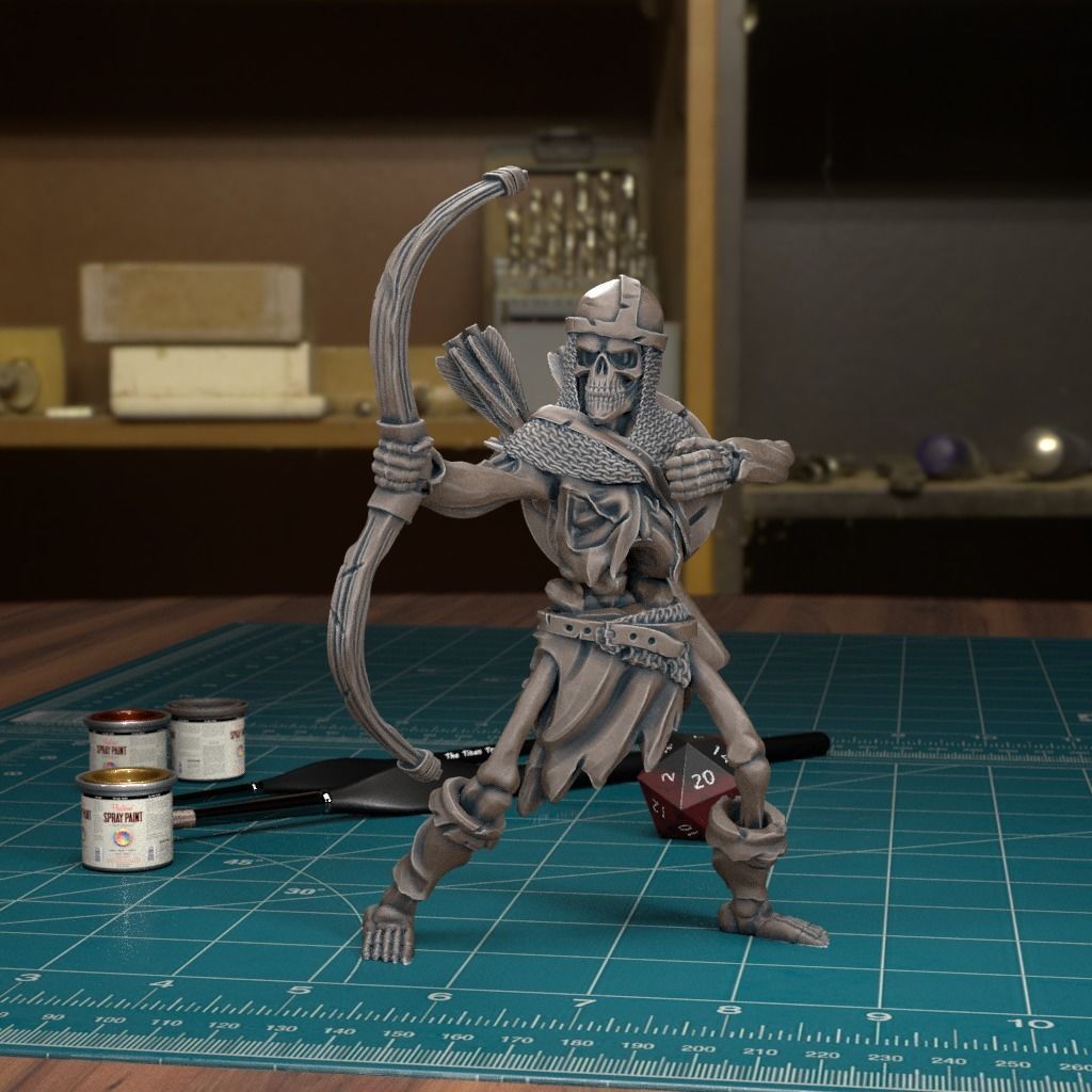 Skeleton Archer 02 - Pre-Supported 3D print model_1
