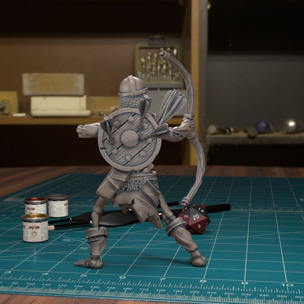 Skeleton Archer 02 - Pre-Supported 3D print model_3