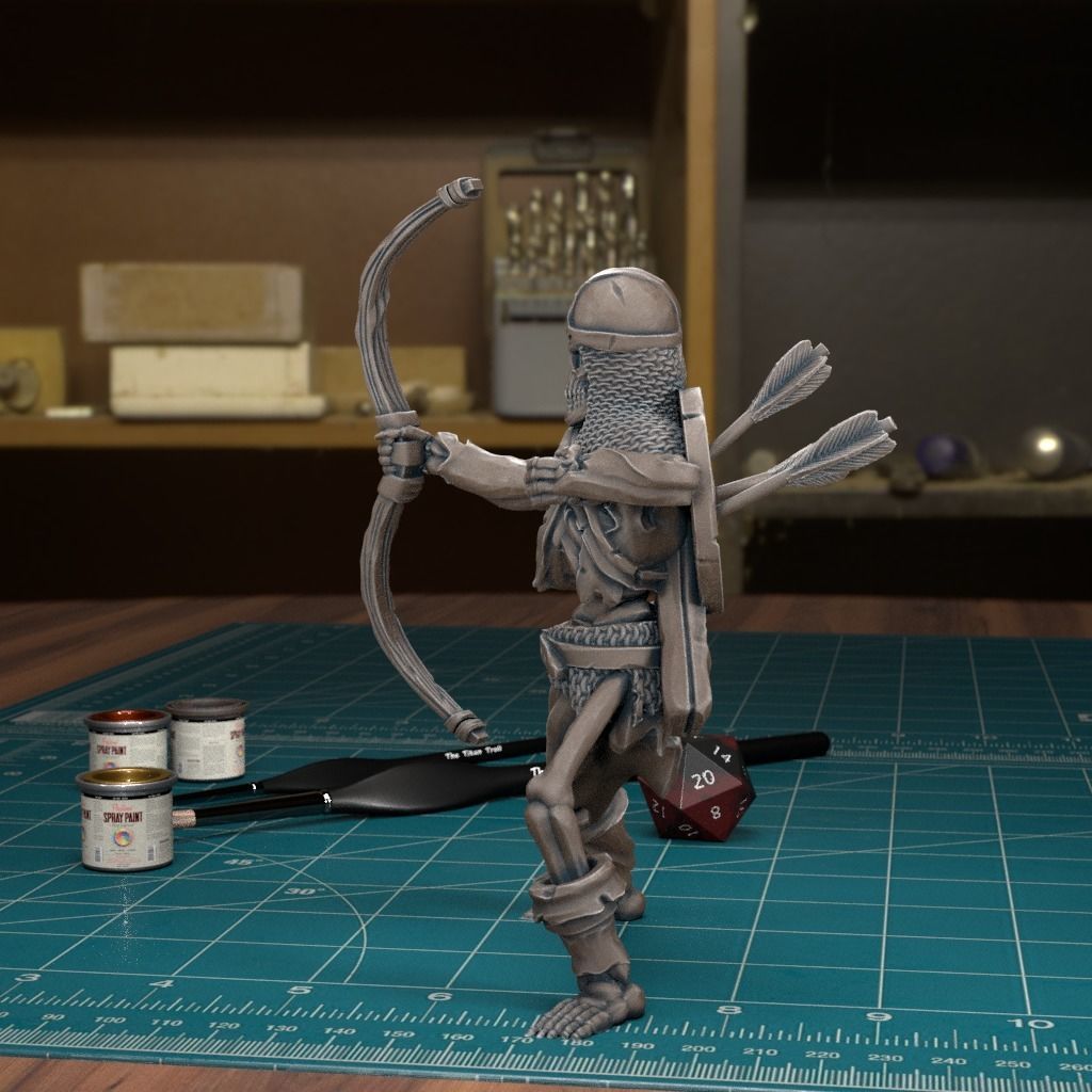 Skeleton Archer 02 - Pre-Supported 3D print model_4