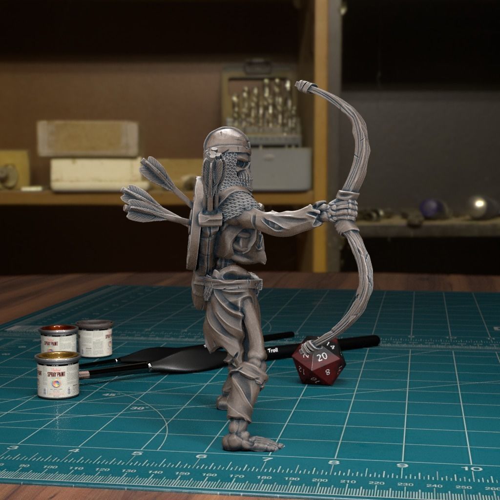 Skeleton Archer 02 - Pre-Supported 3D print model_2