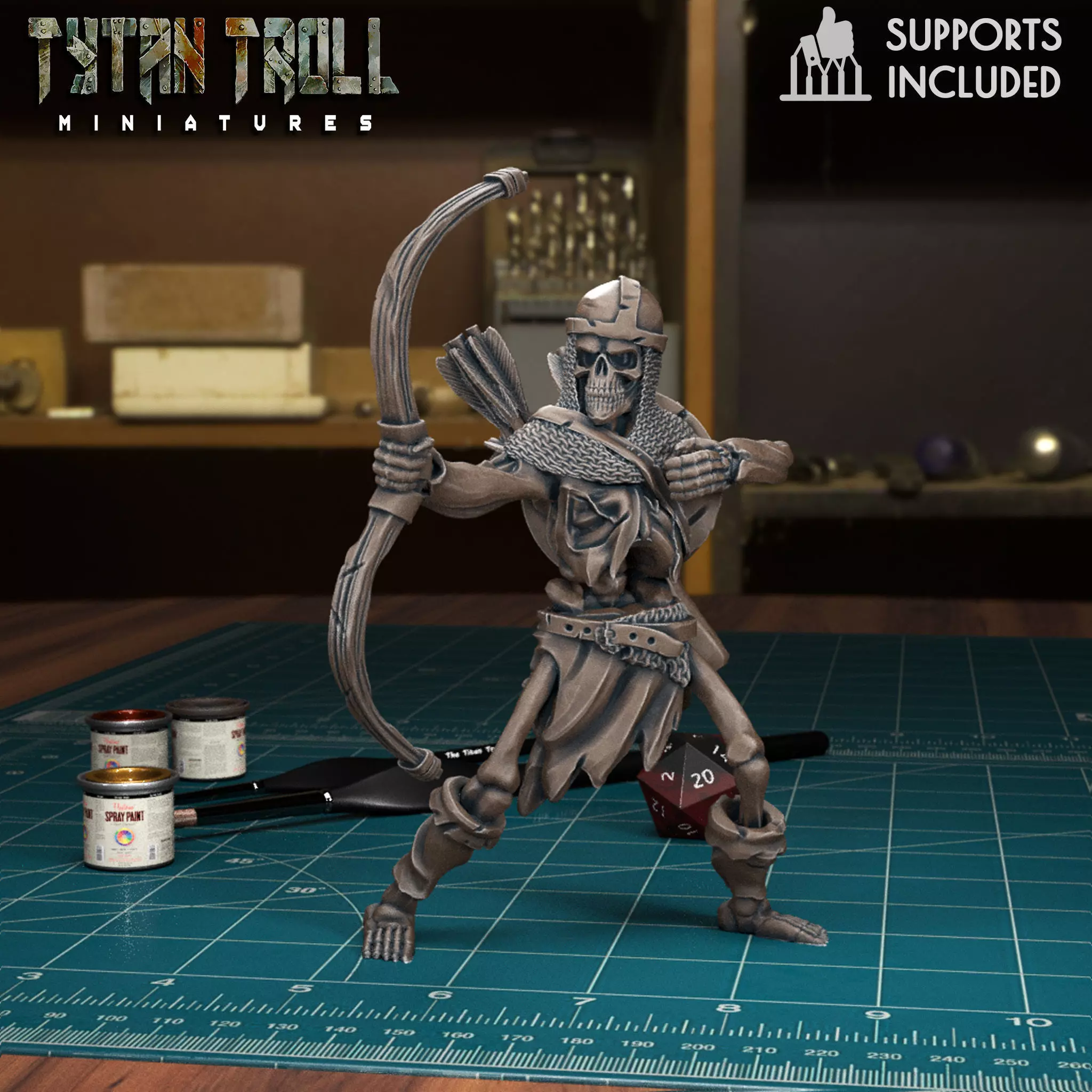 Skeleton Archer 02 - Pre-Supported 3D print model_0