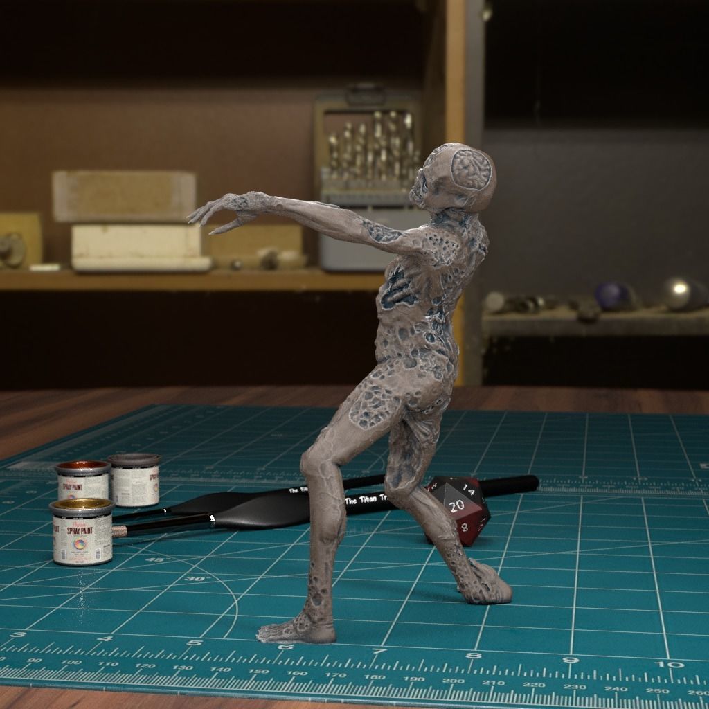 Zombie 01 - Pre-Supported 3D print model_4