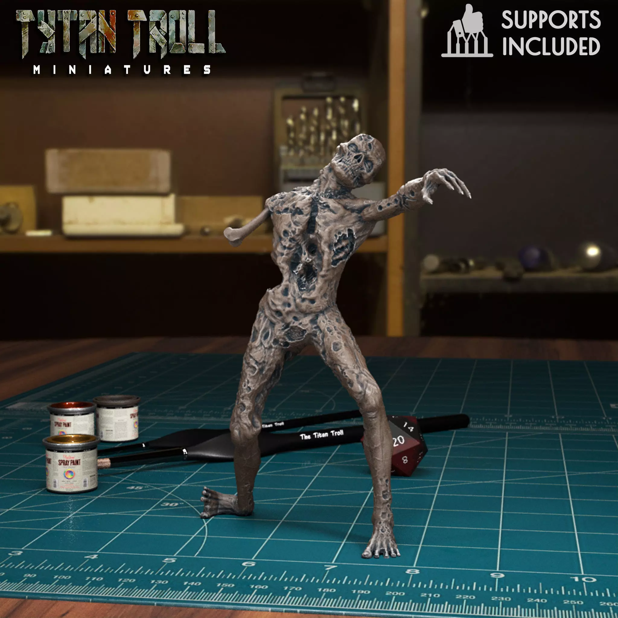Zombie 01 - Pre-Supported 3D print model_0