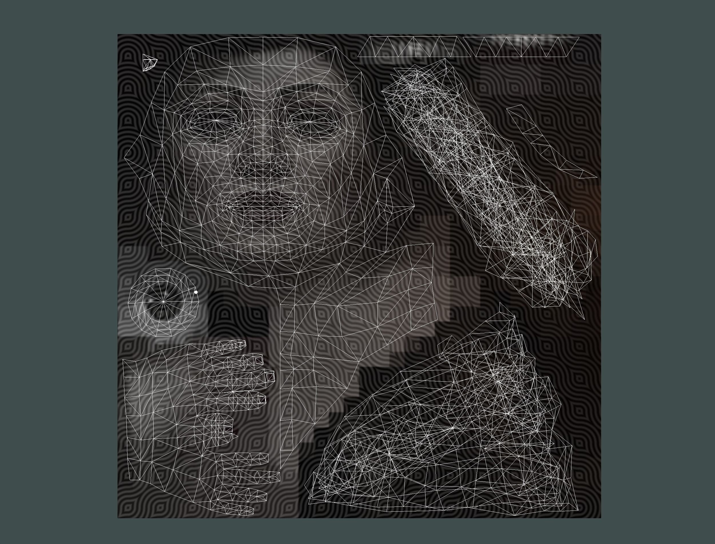 Woman Stewardess Form Low-poly 3D model_16