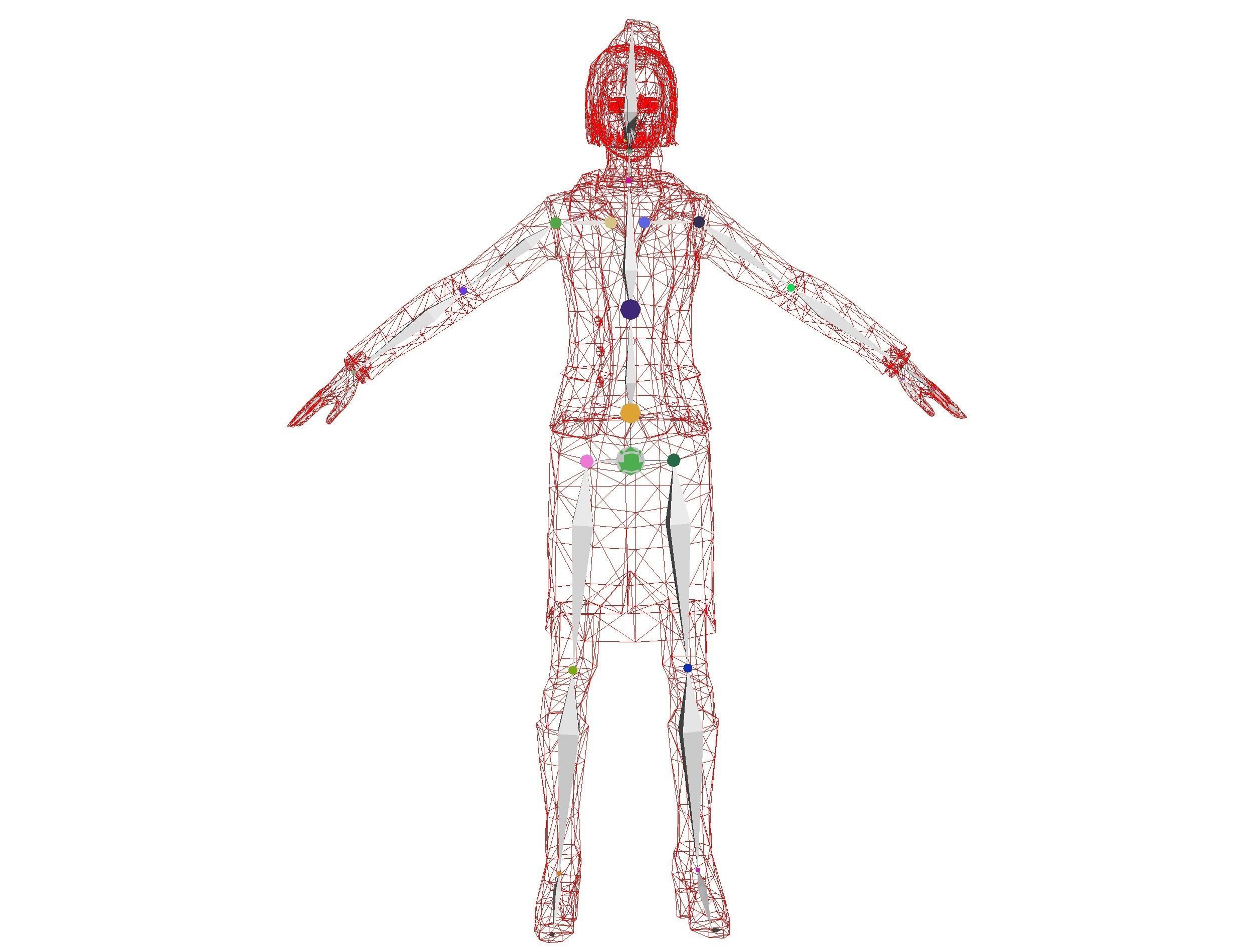 Woman Stewardess Form Low-poly 3D model_14