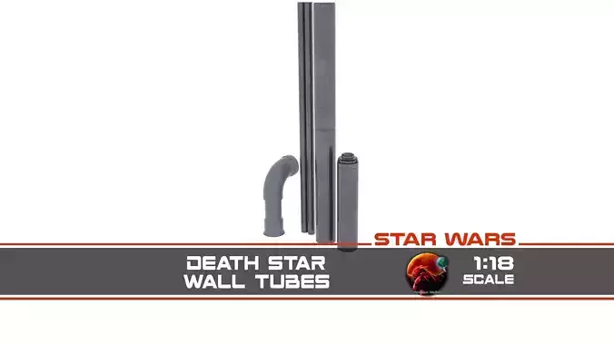 Death Star Wall Tubes - 1-18 scale Kenner Hasbro Free 3D print model