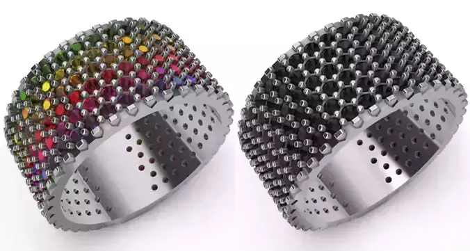 Row of Stones Ring  3D print model