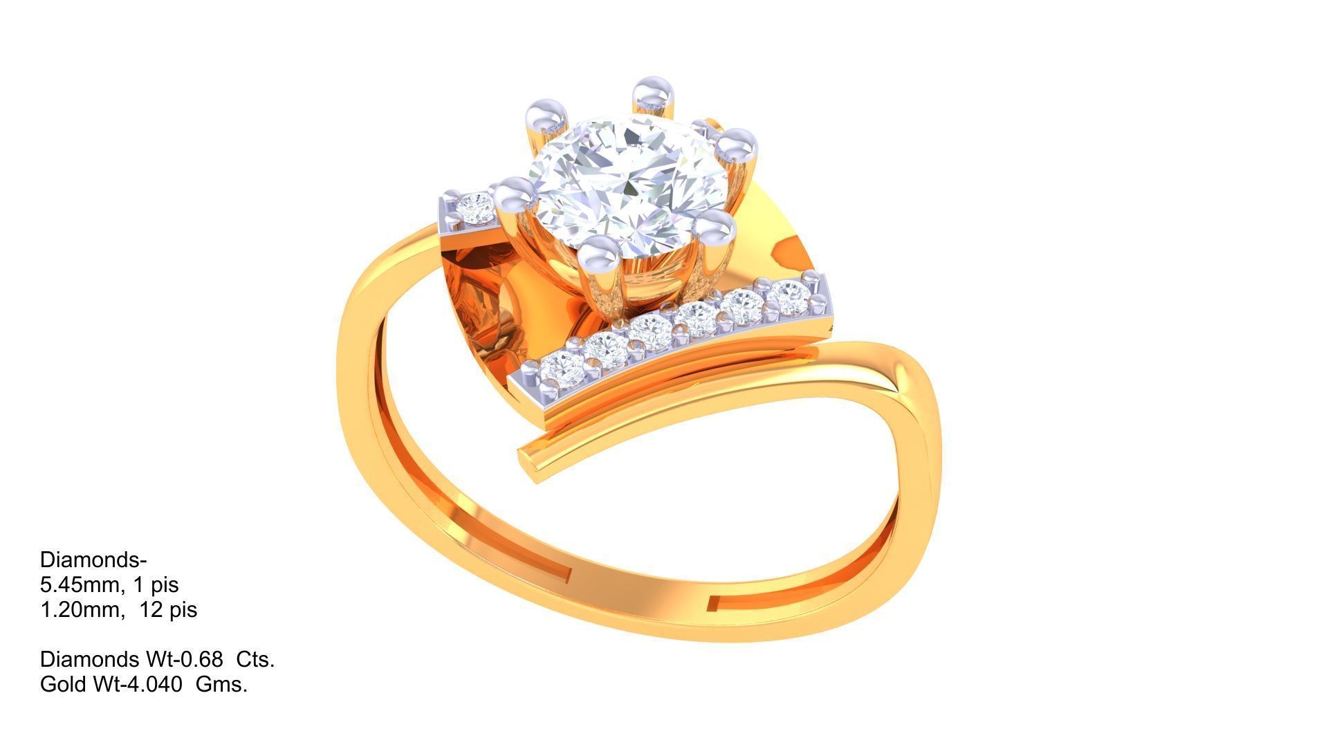 Solitaire Ring - 41 3D print model_1