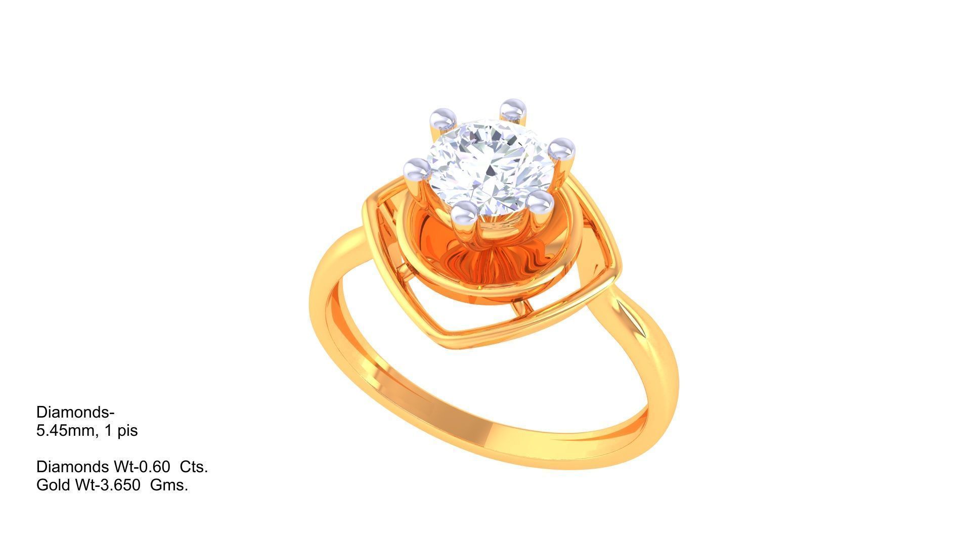 Solitaire Ring - 34 3D print model_1