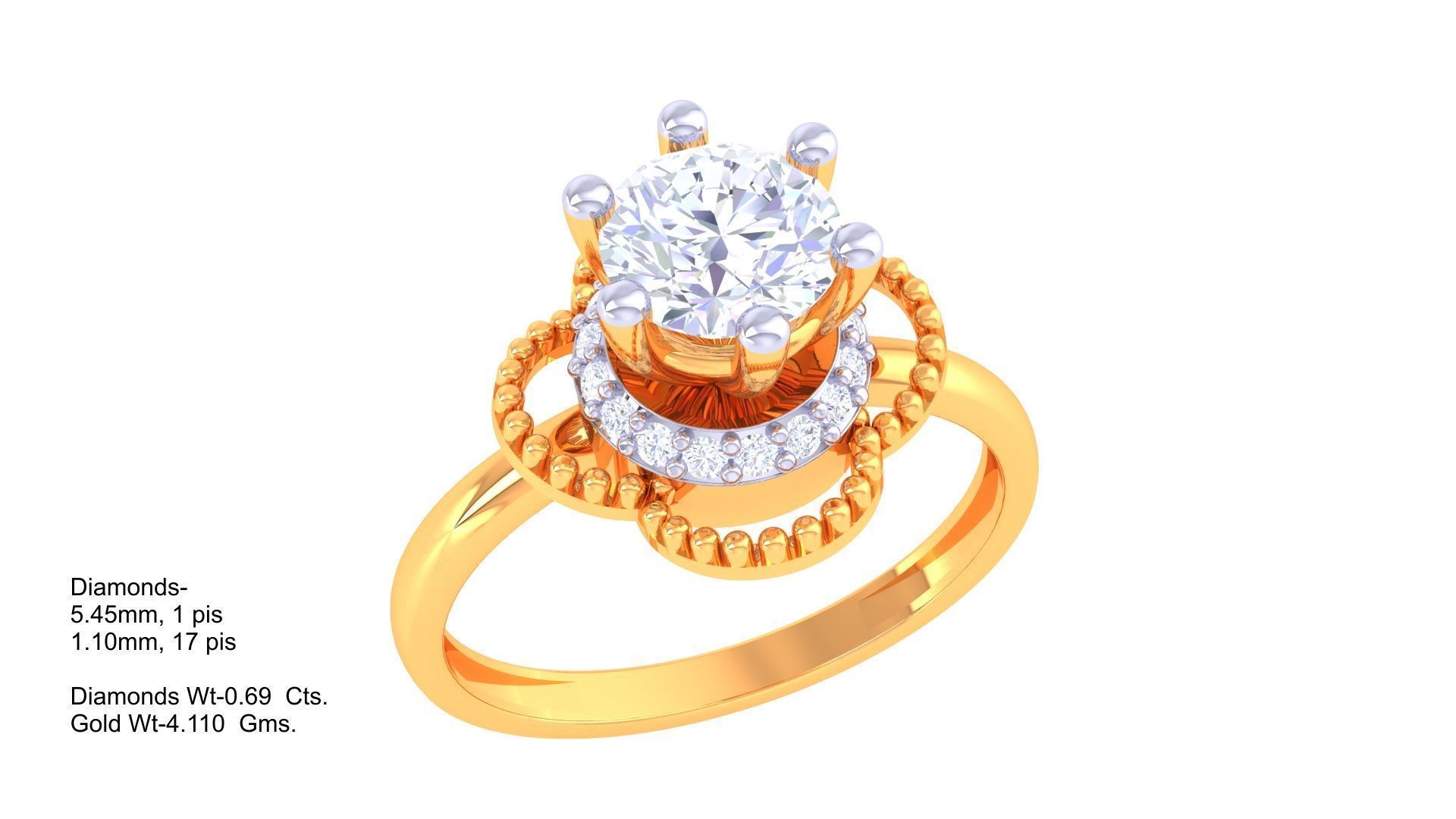 Solitaire Ring - 33 3D print model_1