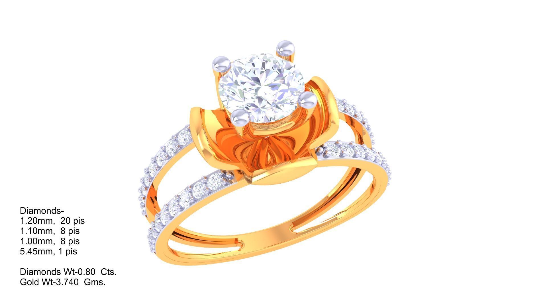 Solitaire Ring - 22 3D print model_1